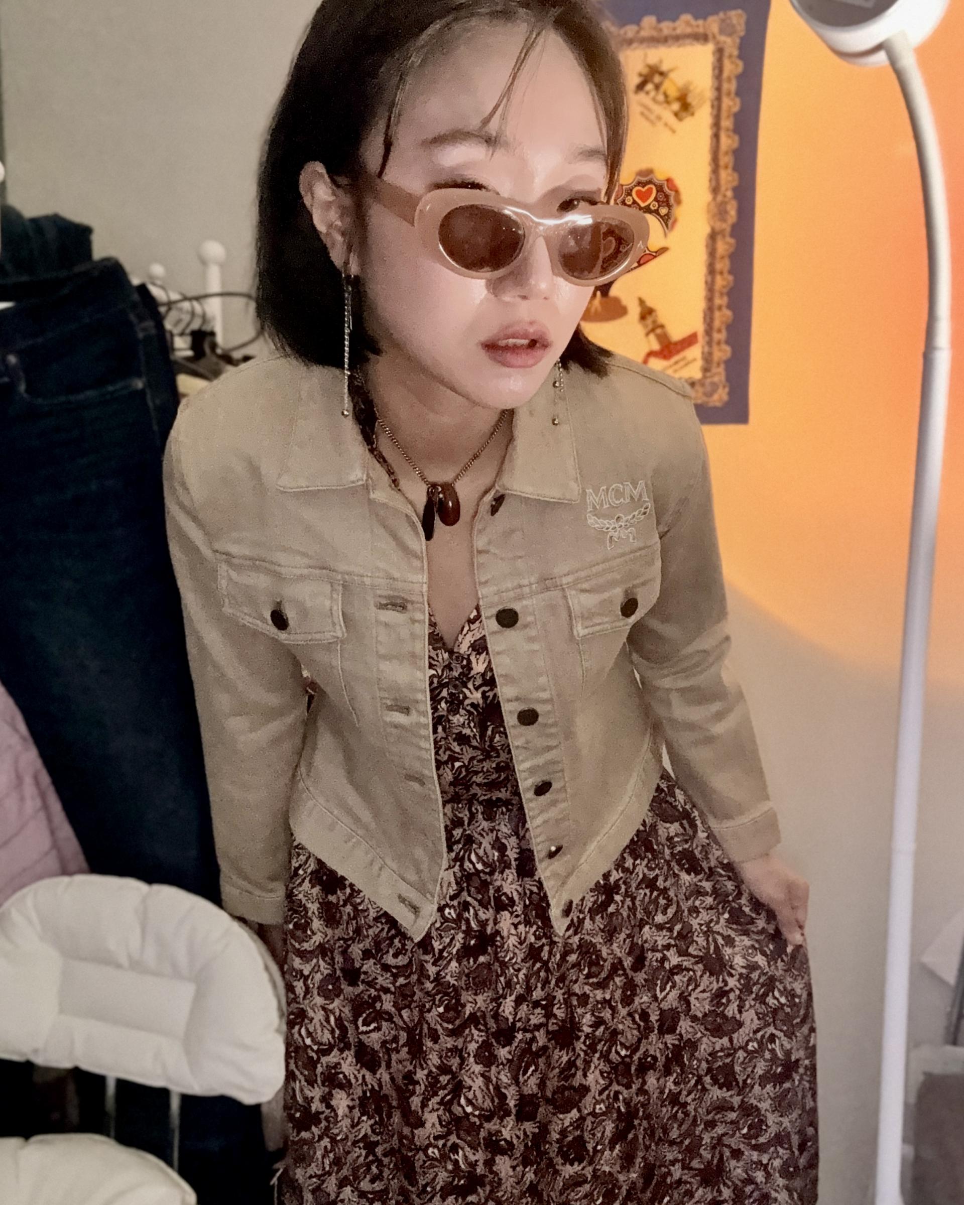 [MCM Légère] 90s Vintage Beige Cotton Denim Jacket