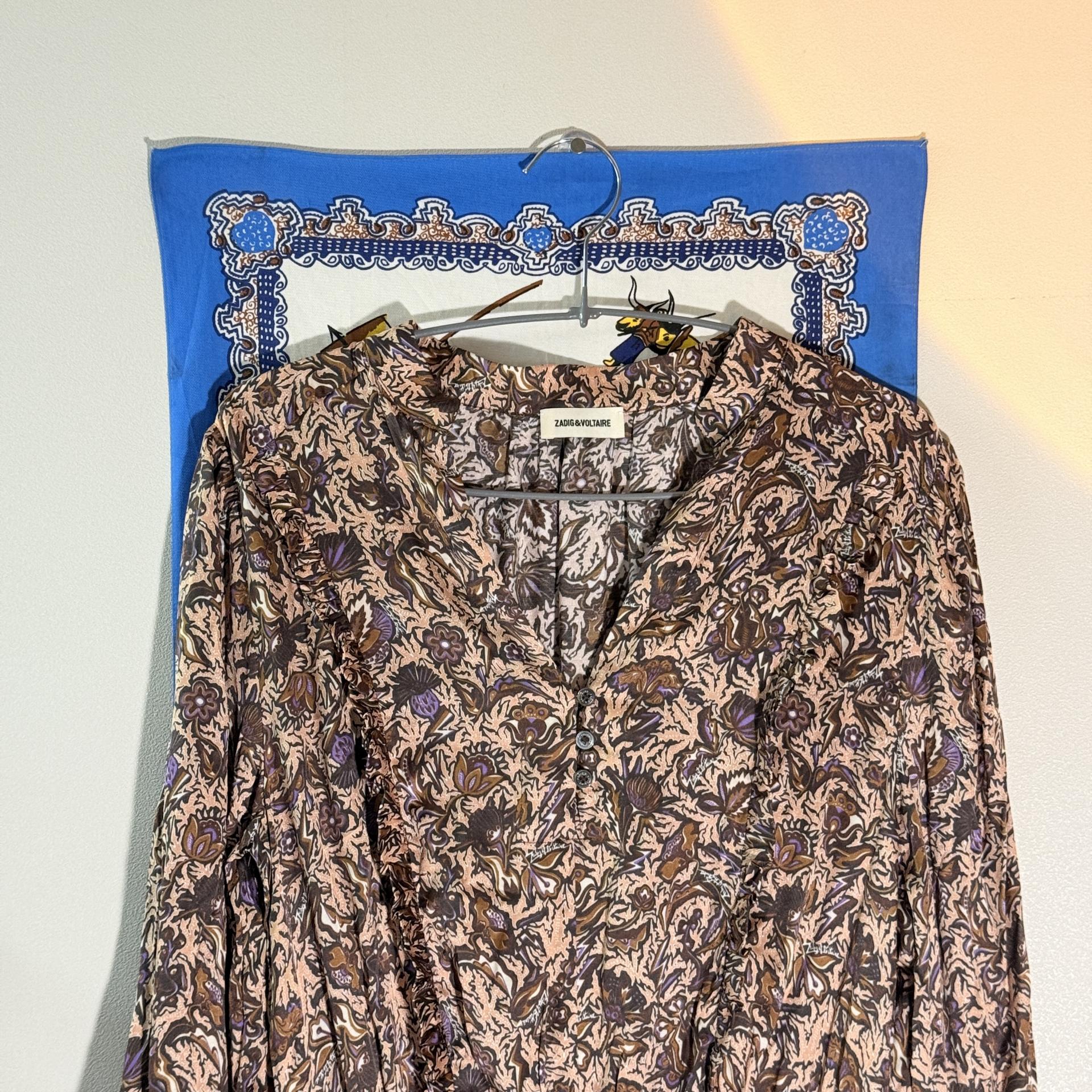[Zadig & Voltaire] Paisley Pattern Asymmetric Long Dress