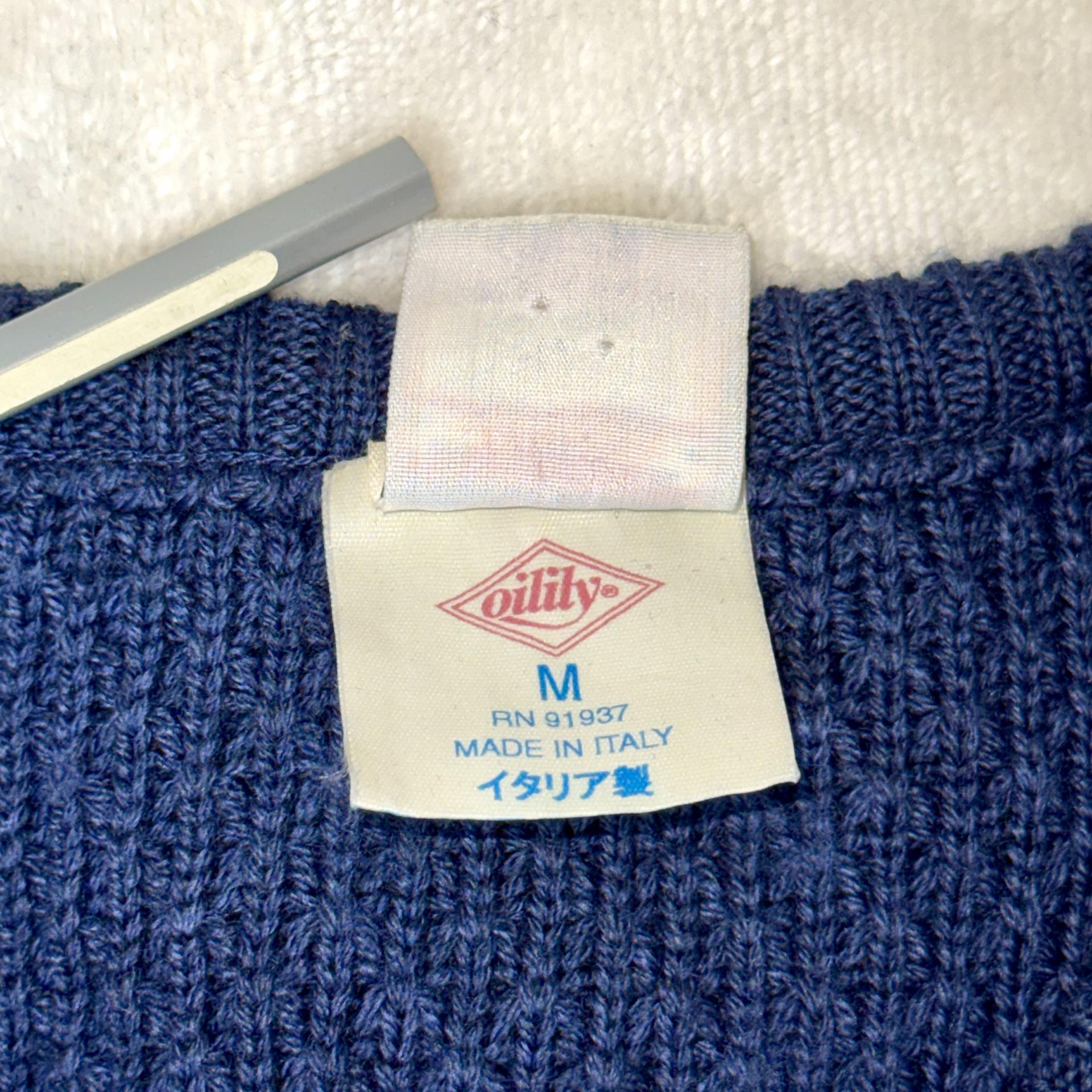 [Oilily] Womens 에스닉 플라워 네이비 니트 조끼 베스트
