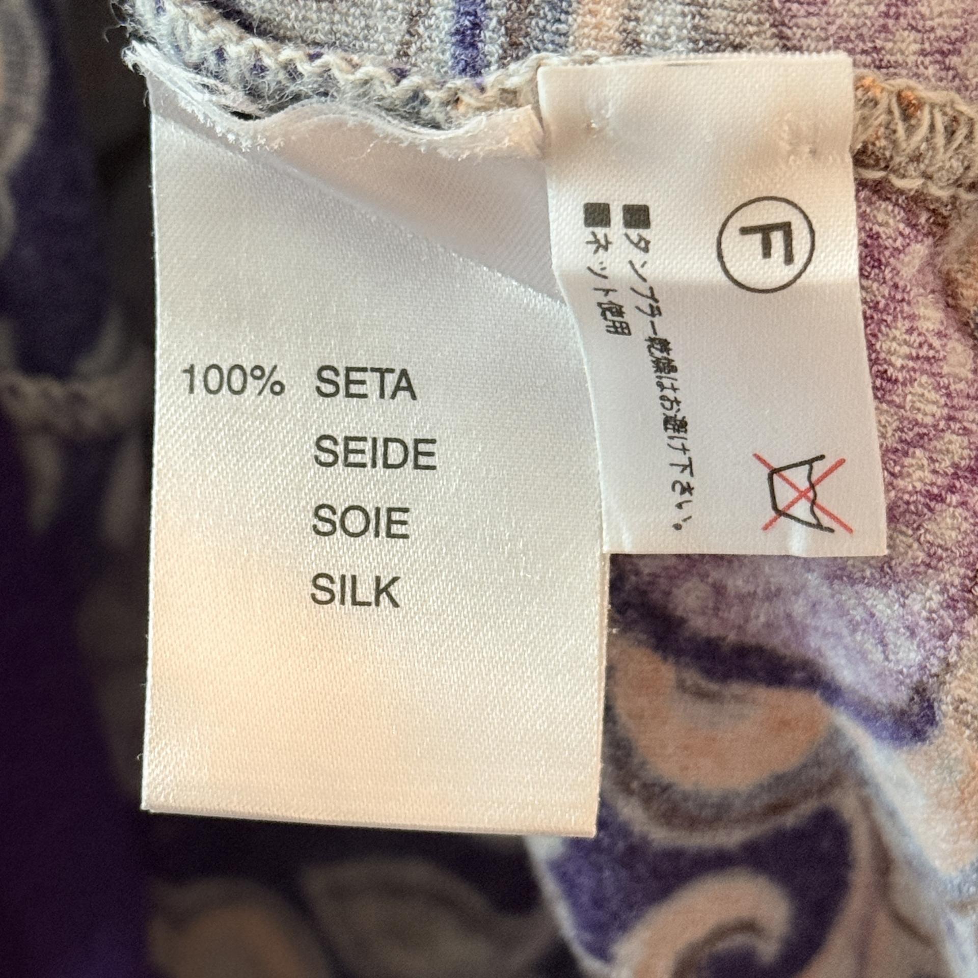 [Blumarine] Paisley Ruffle Silk Knit Cardigan