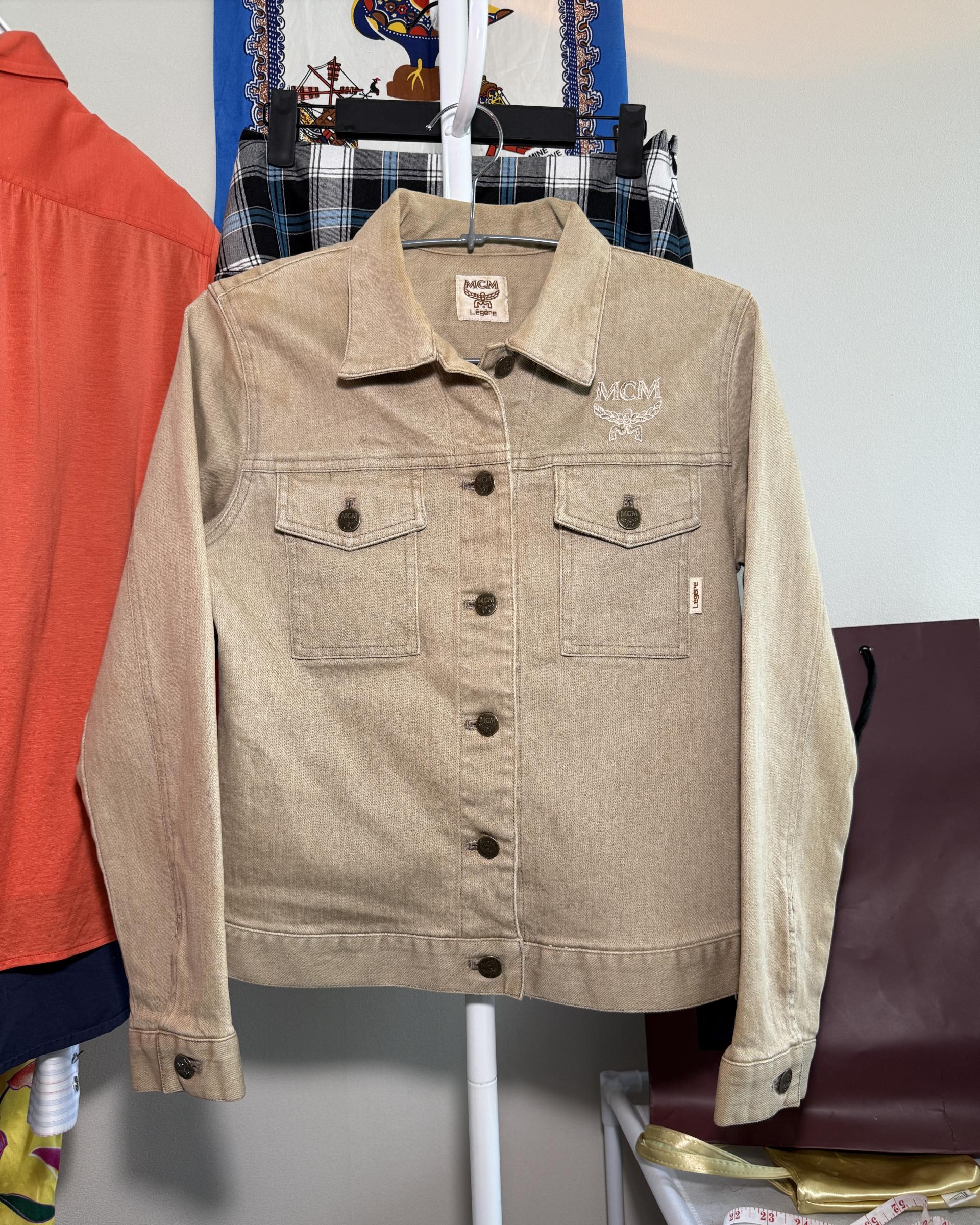 [MCM Légère] 90s Vintage Beige Cotton Denim Jacket