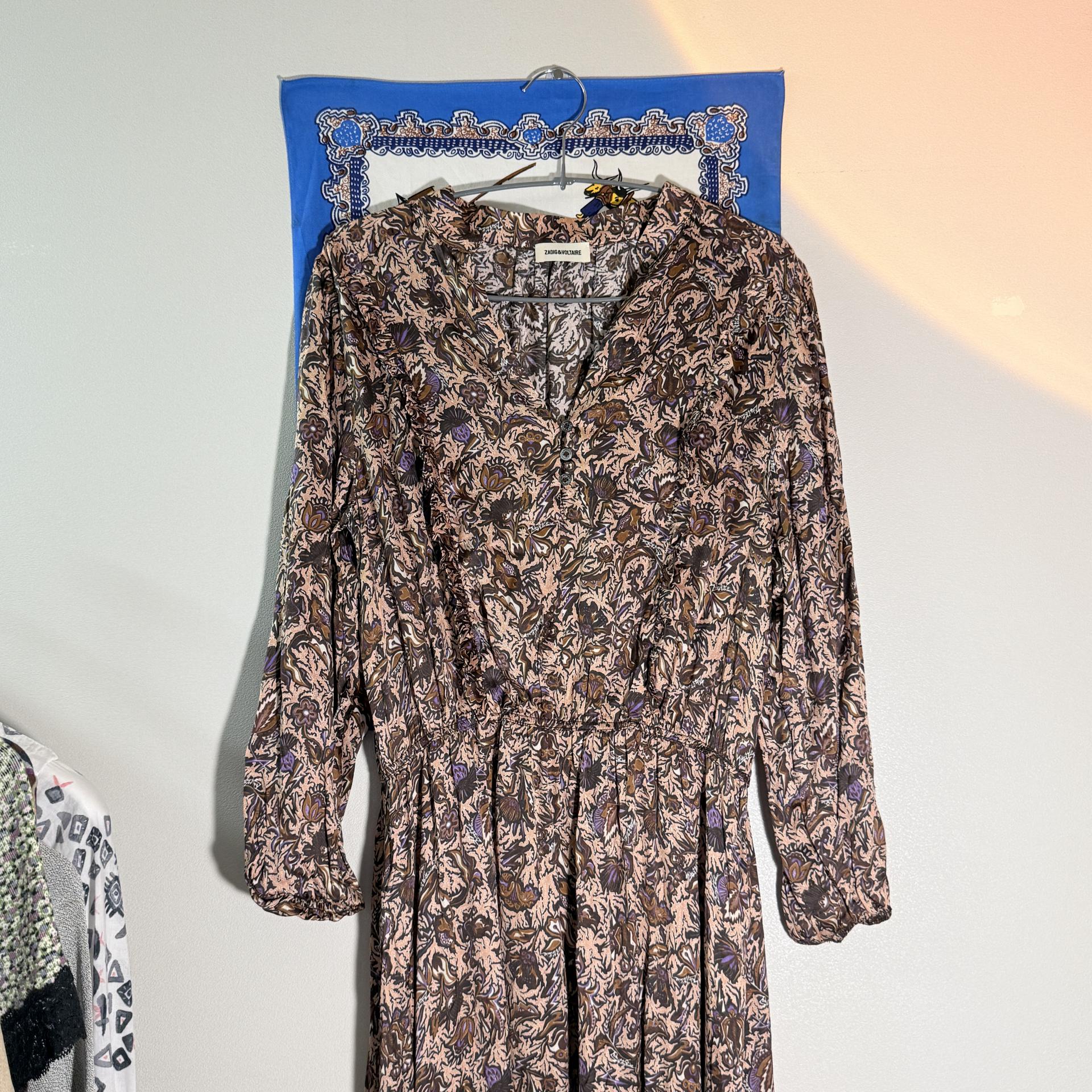 [Zadig & Voltaire] Paisley Pattern Asymmetric Long Dress