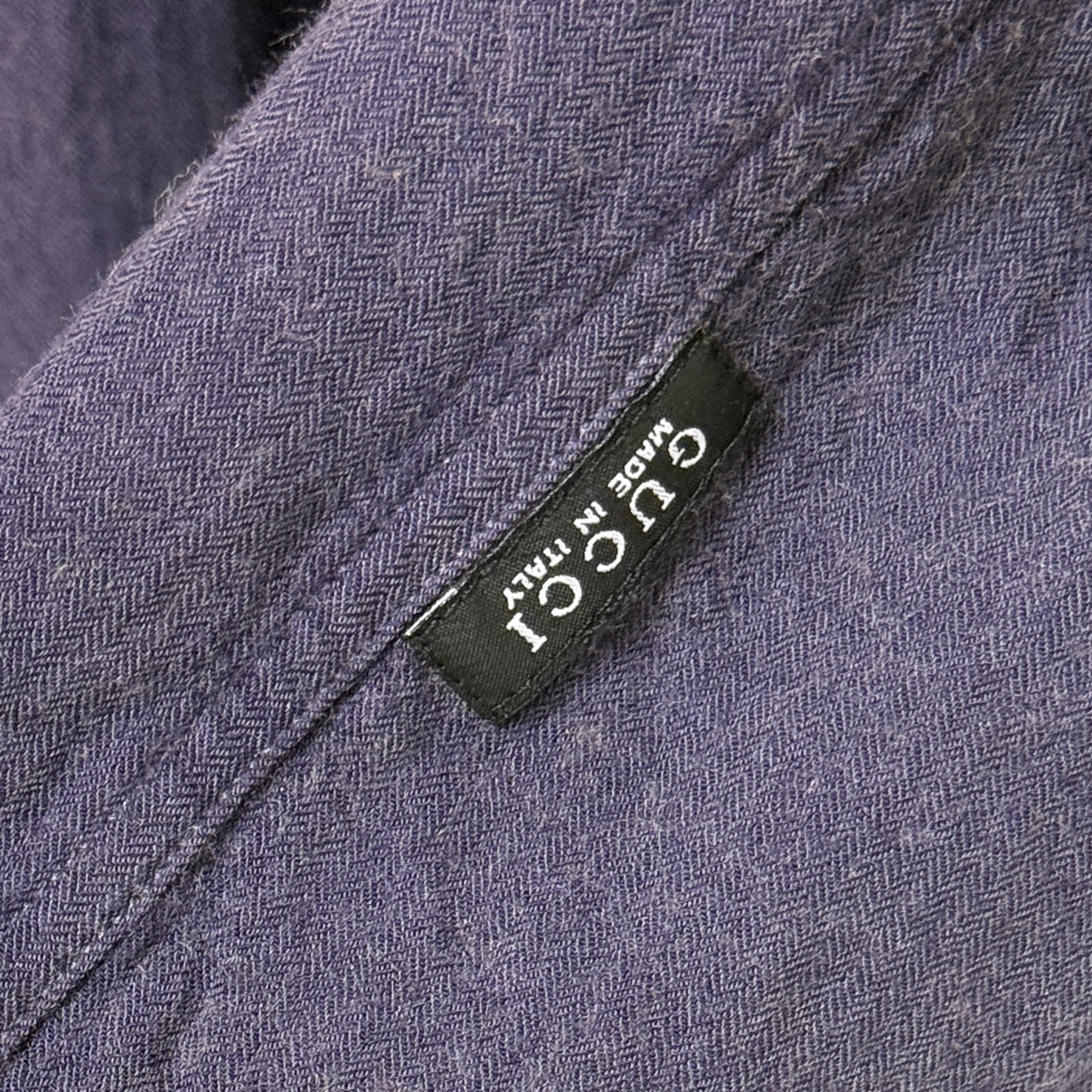 [GUCCI] Herringbone Flannel Long Sleeve Shirt (Purple Navy)