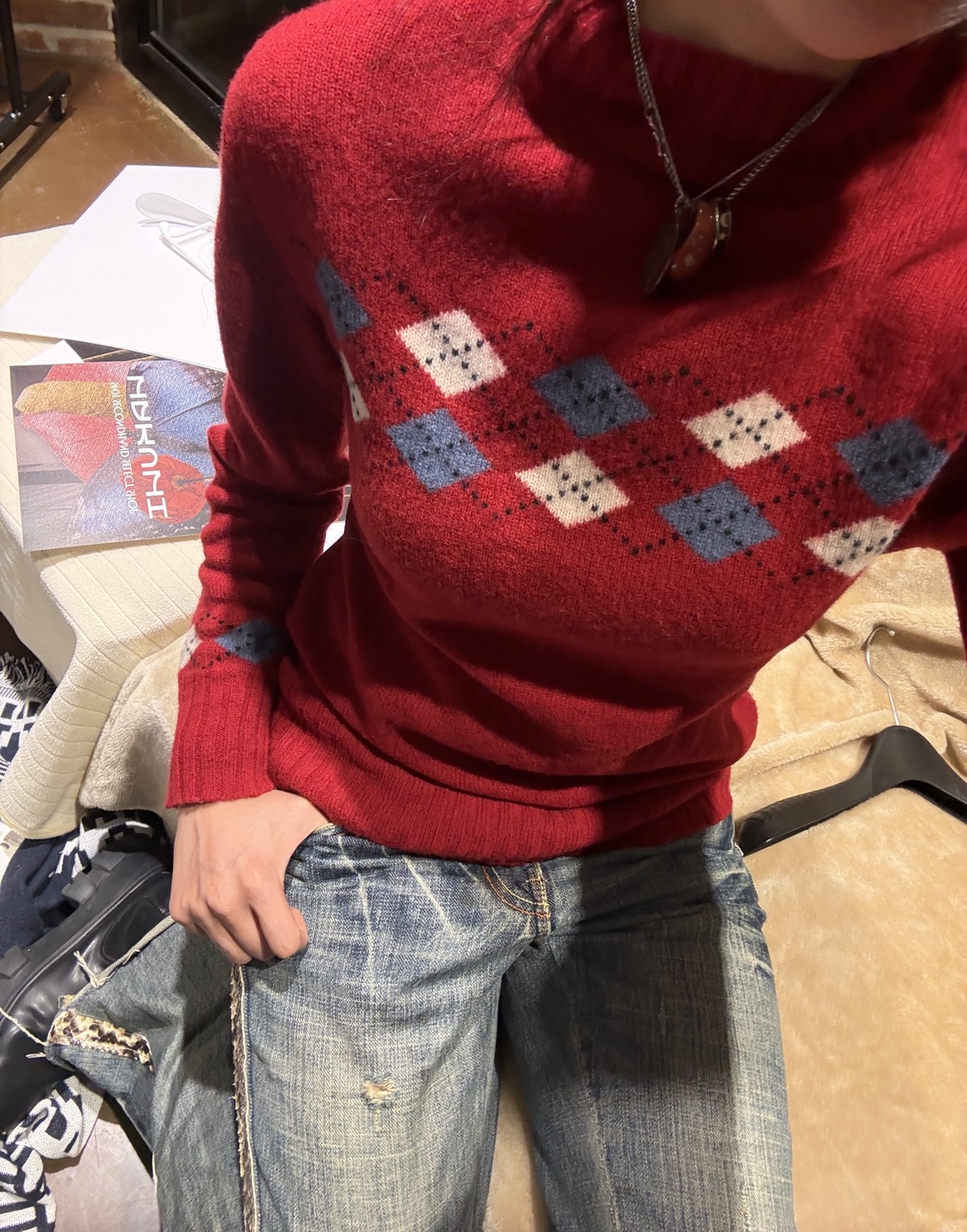 McGregor 90s Argyle Pure Wool Knit