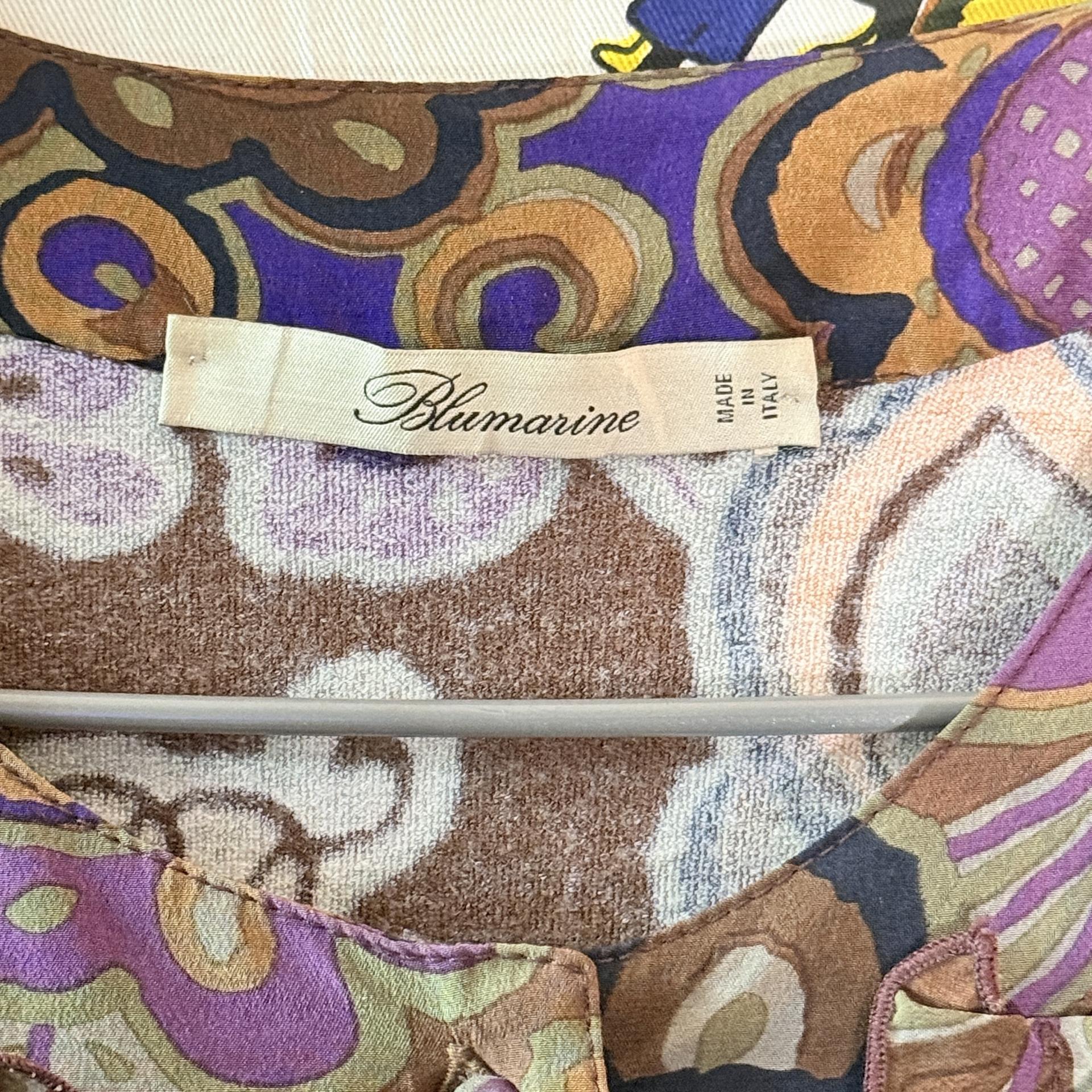 [Blumarine] Paisley Ruffle Silk Knit Cardigan