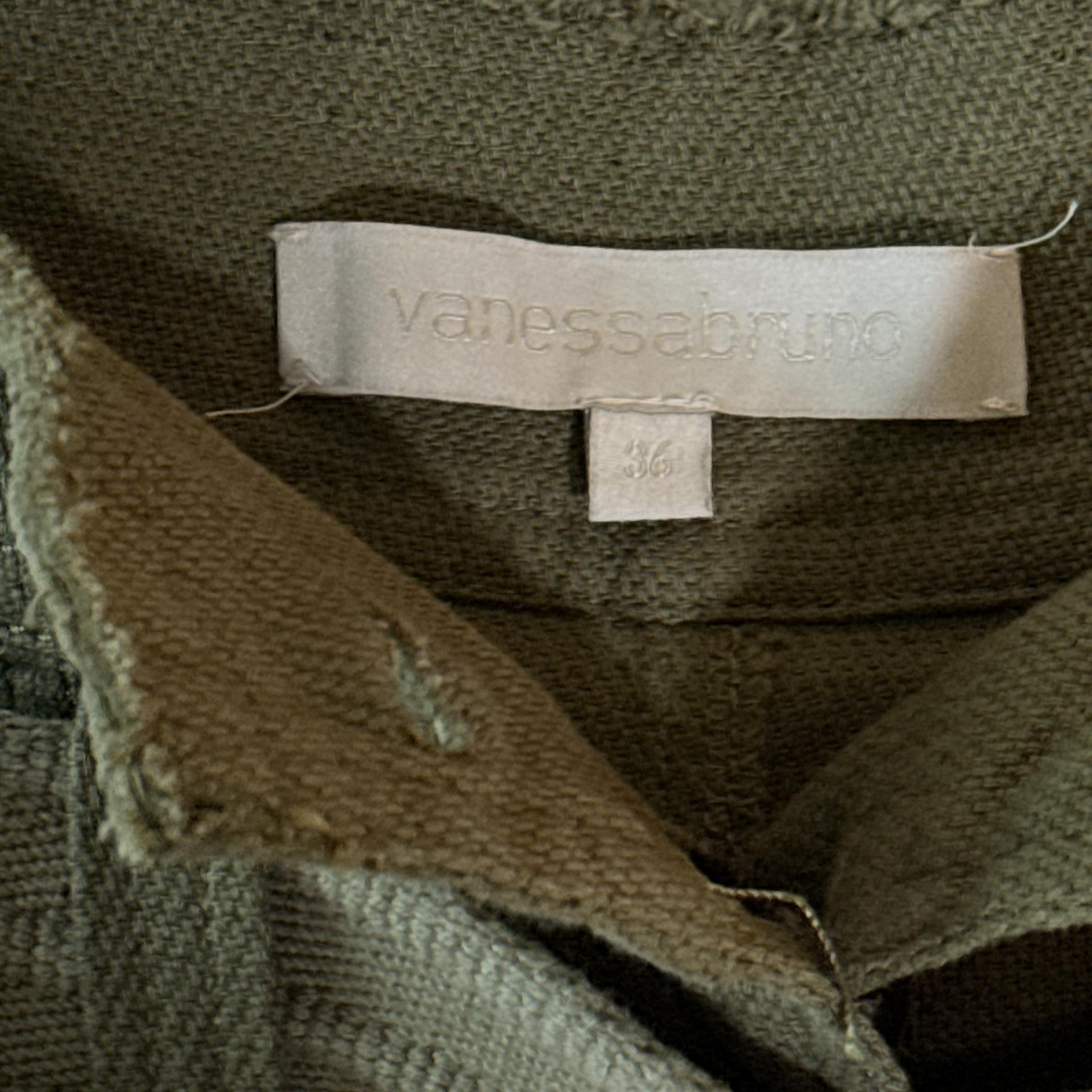 [vanessabruno] Belted Cotton-Linen Skirt (Khaki)
