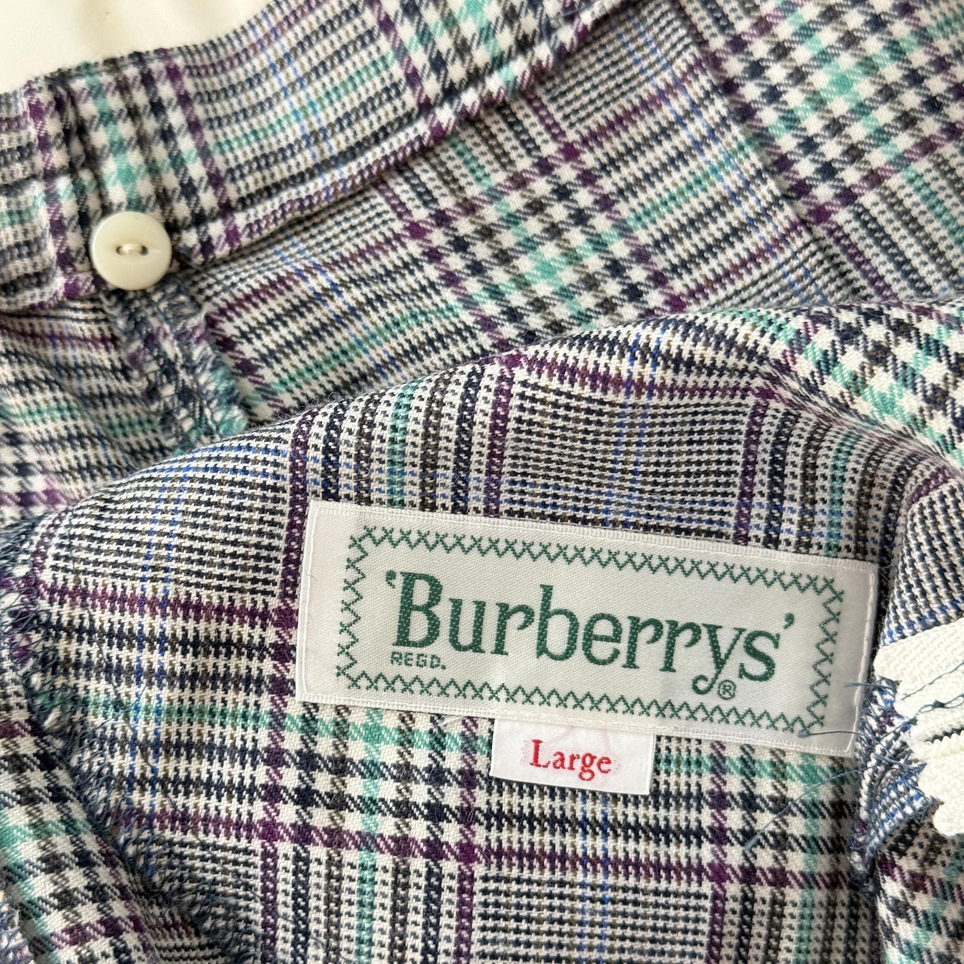 [Burberrys] 90s Check Wrap-Style Pleated Mini Skirt (Grey)