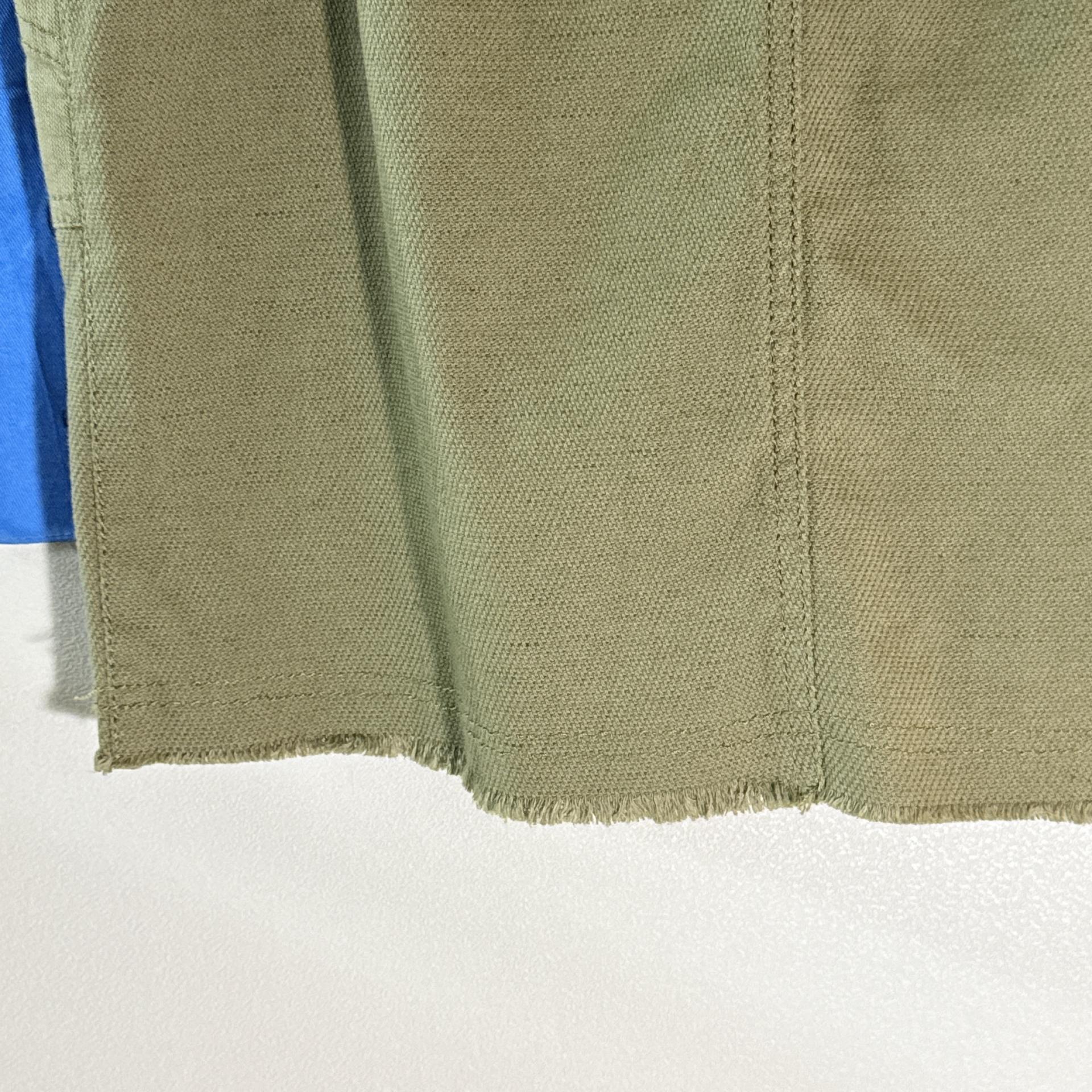 [vanessabruno] Belted Cotton-Linen Skirt (Khaki)