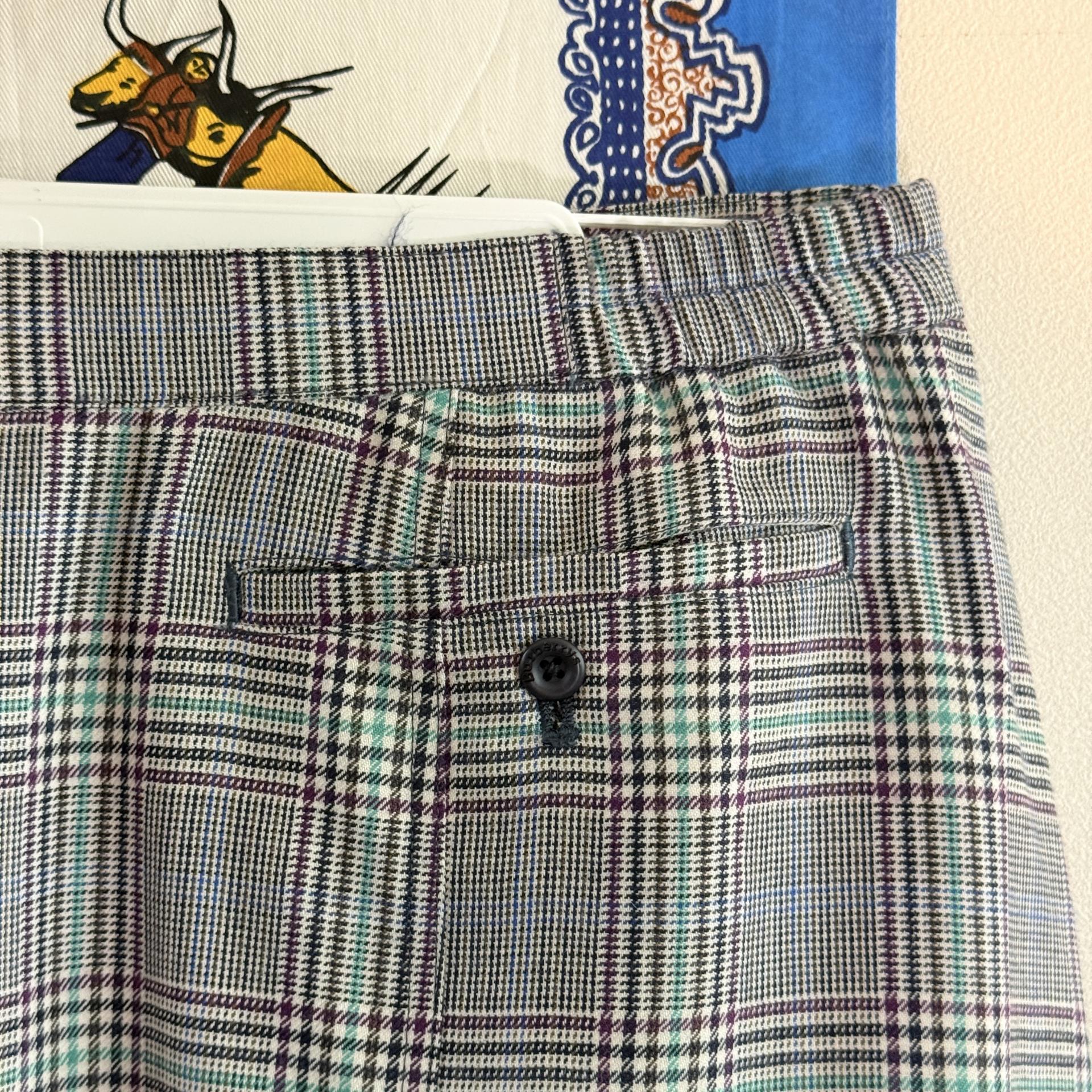 [Burberrys] 90s Check Wrap-Style Pleated Mini Skirt (Grey)