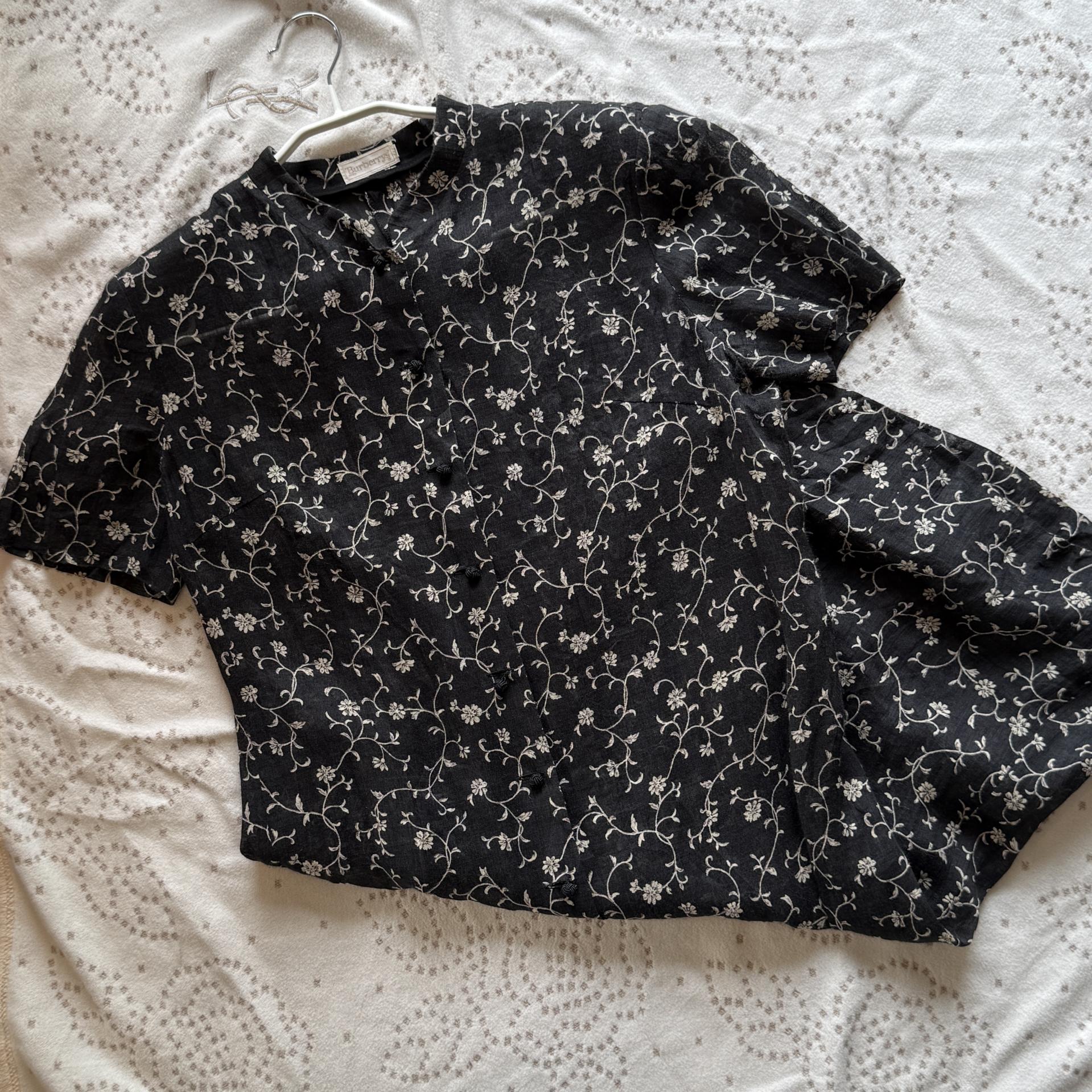 [Burberrys] 90s Floral Sheer Dress