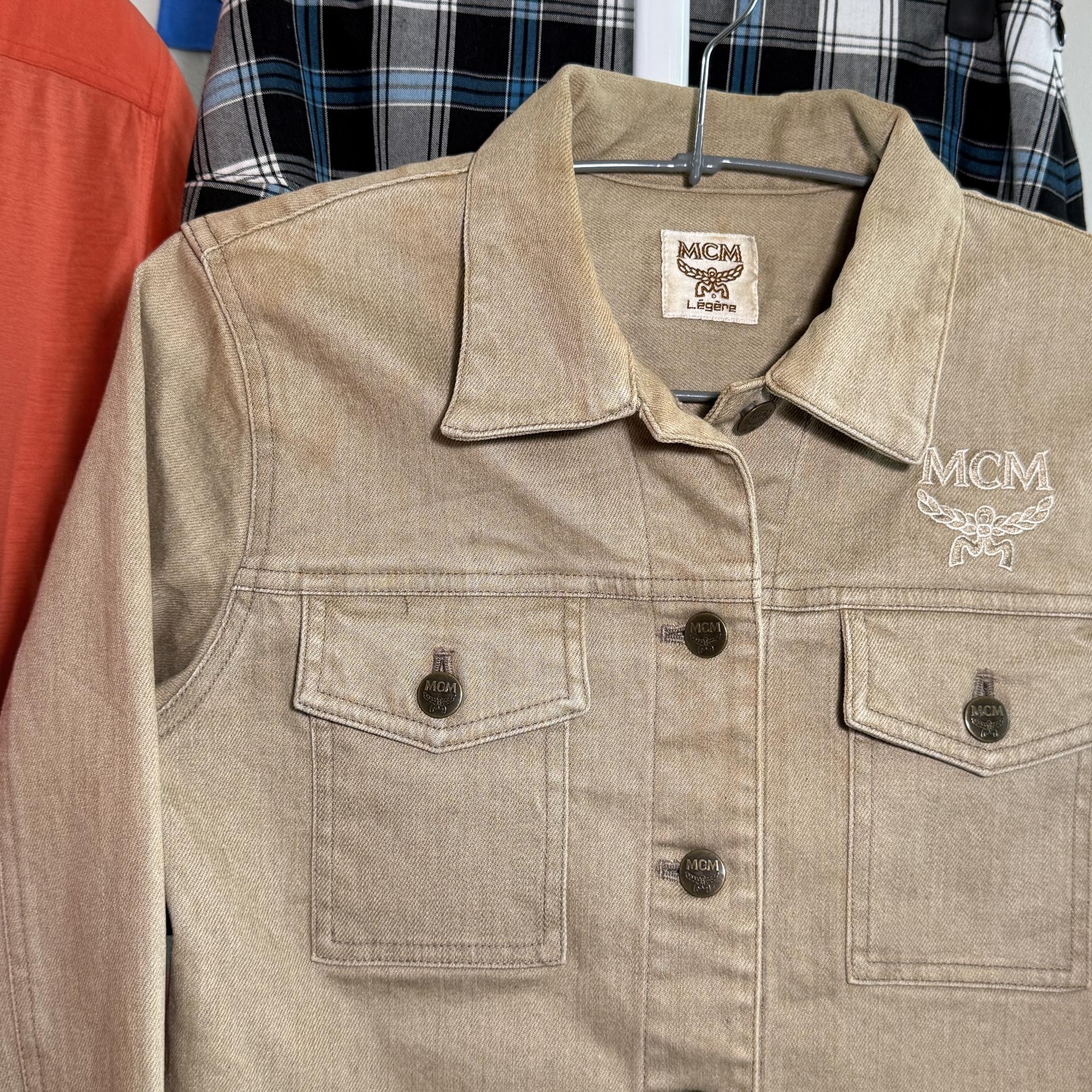 [MCM Légère] 90s Vintage Beige Cotton Denim Jacket