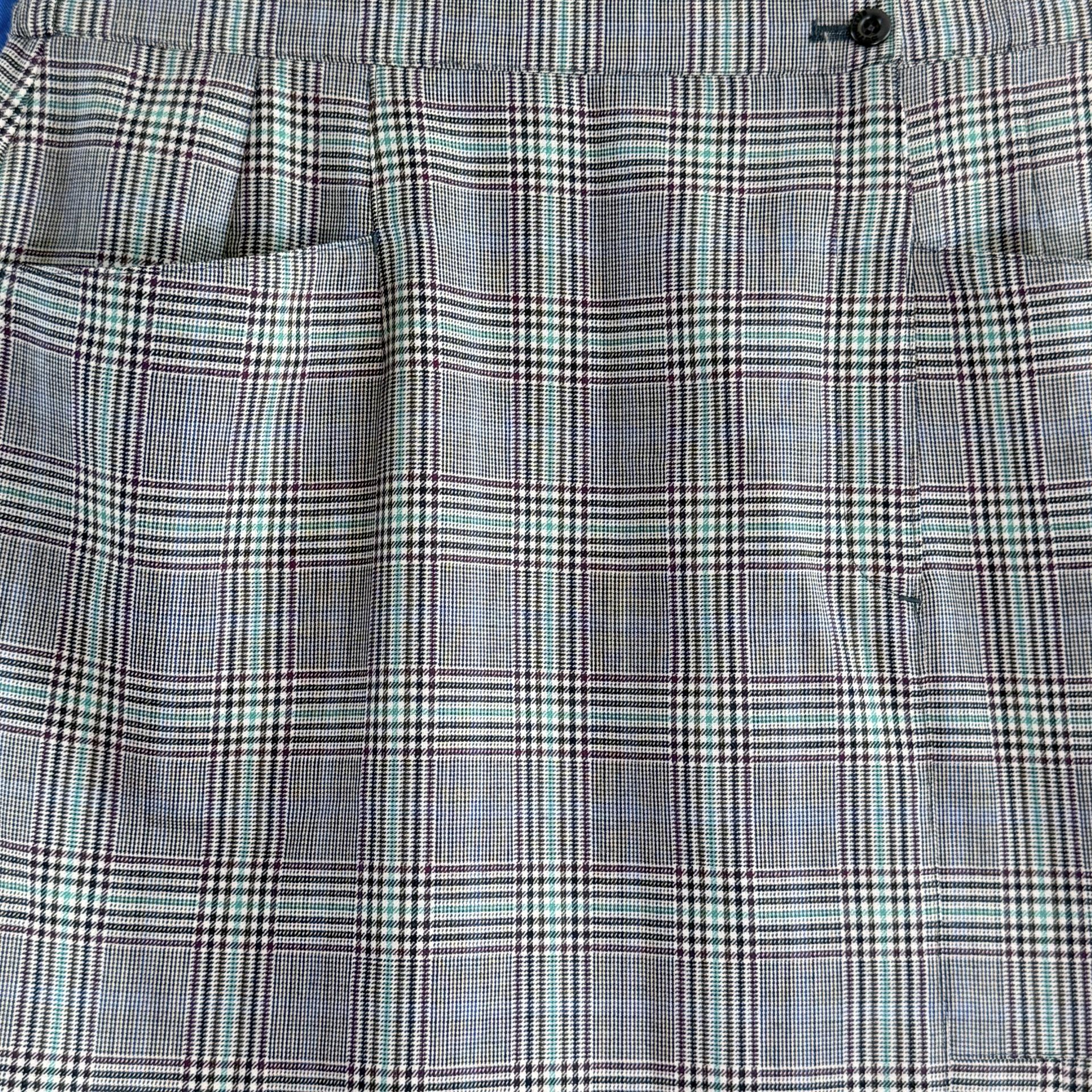 [Burberrys] 90s Check Wrap-Style Pleated Mini Skirt (Grey)