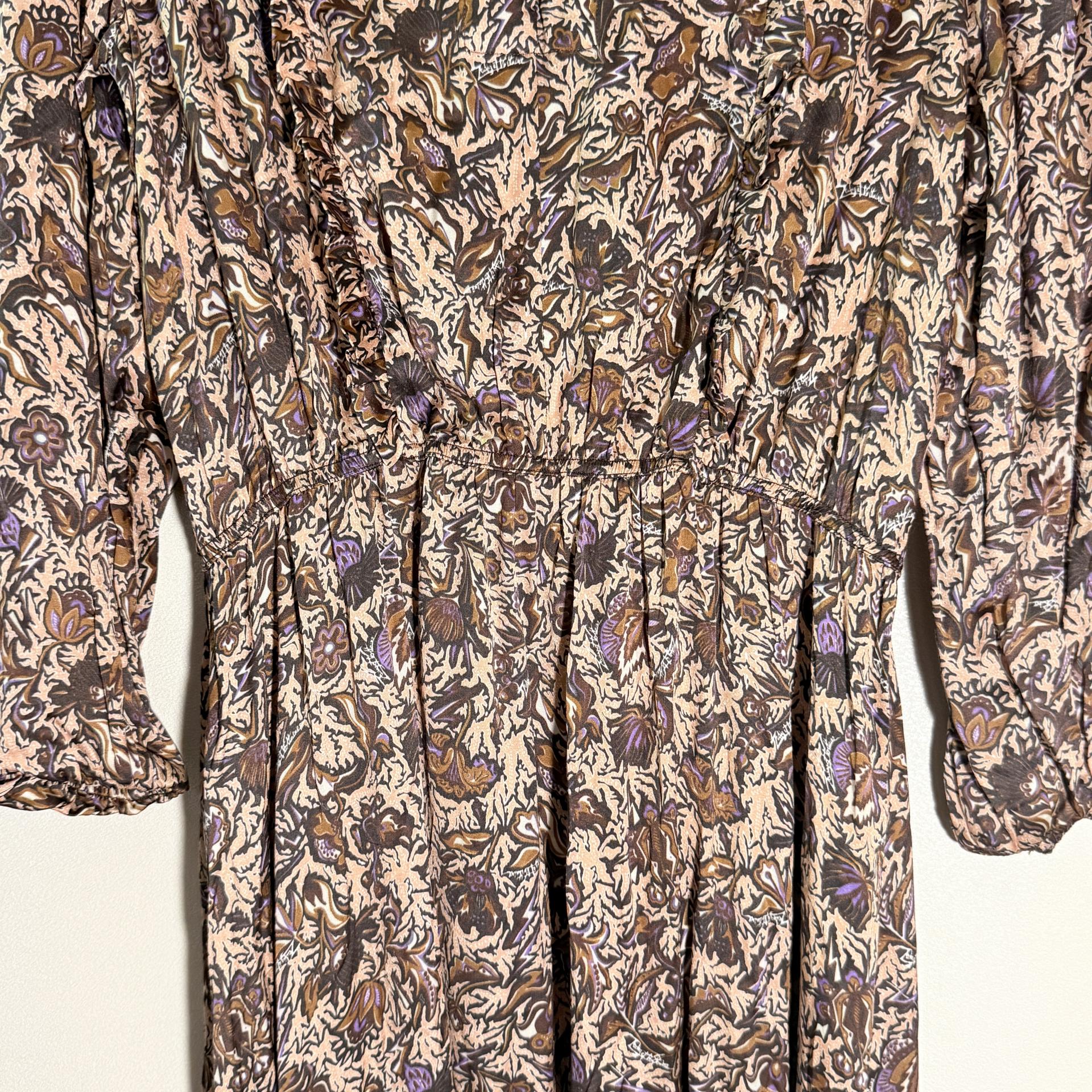 [Zadig & Voltaire] Paisley Pattern Asymmetric Long Dress