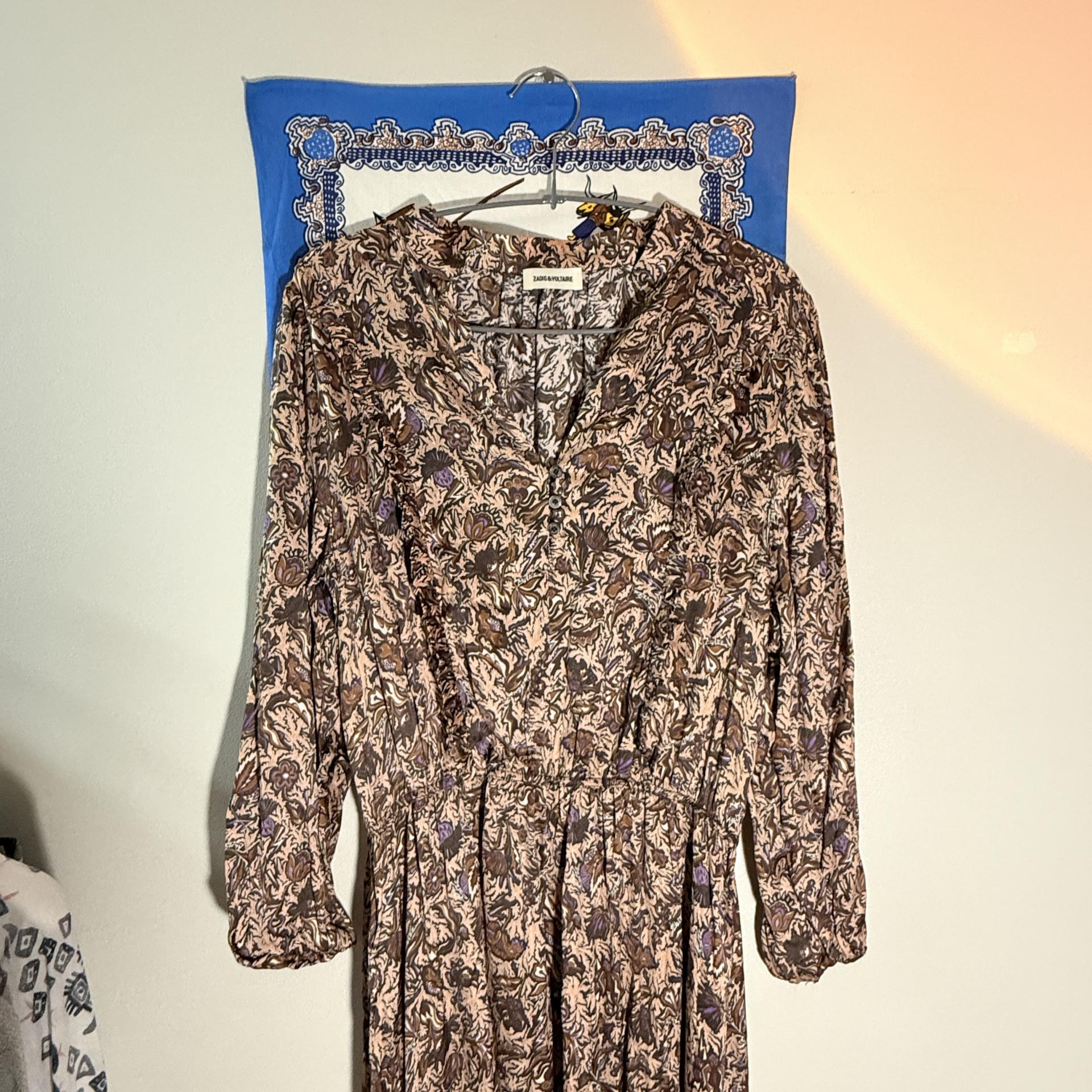 [Zadig & Voltaire] Paisley Pattern Asymmetric Long Dress