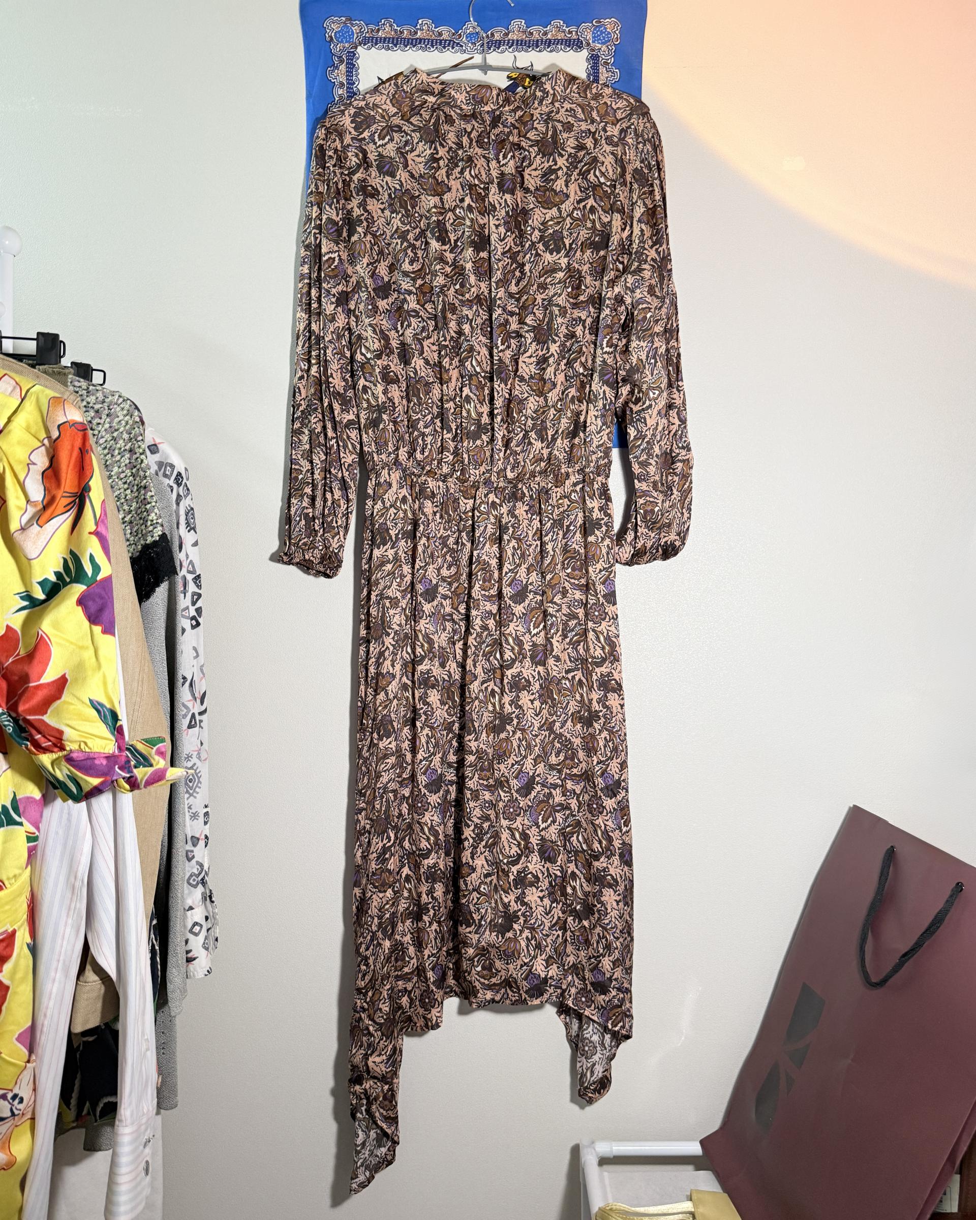 [Zadig & Voltaire] Paisley Pattern Asymmetric Long Dress