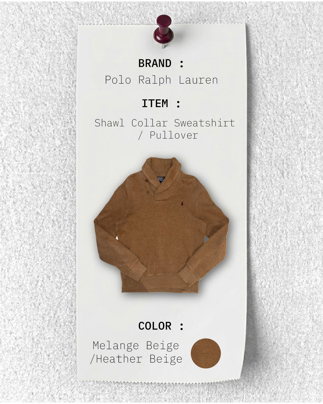 Polo by Ralph Lauren 숄 칼라 버튼 니트 USA
