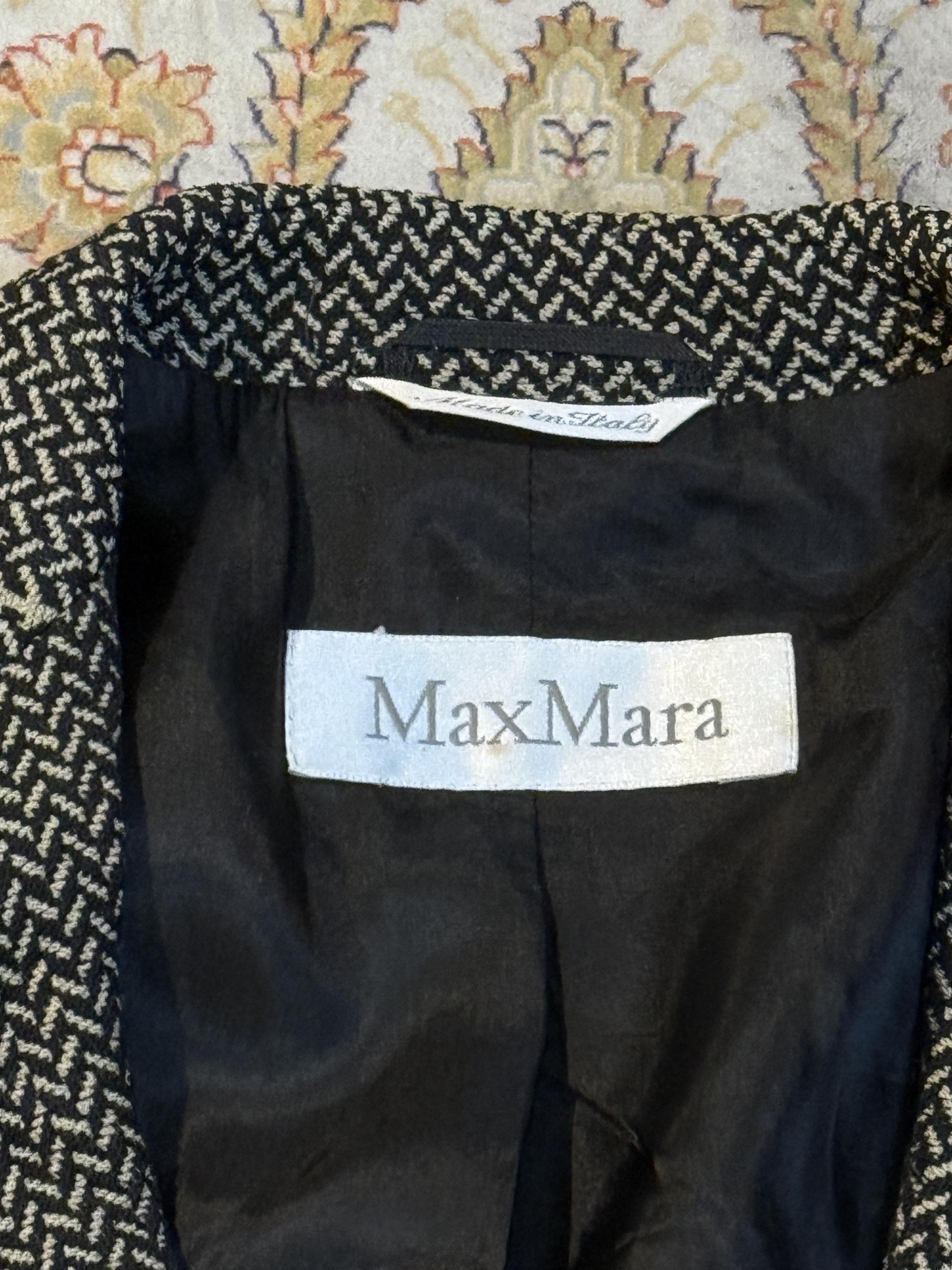 [MaxMara] Vintage Herringbone Wool Tailored Blazer Jacket