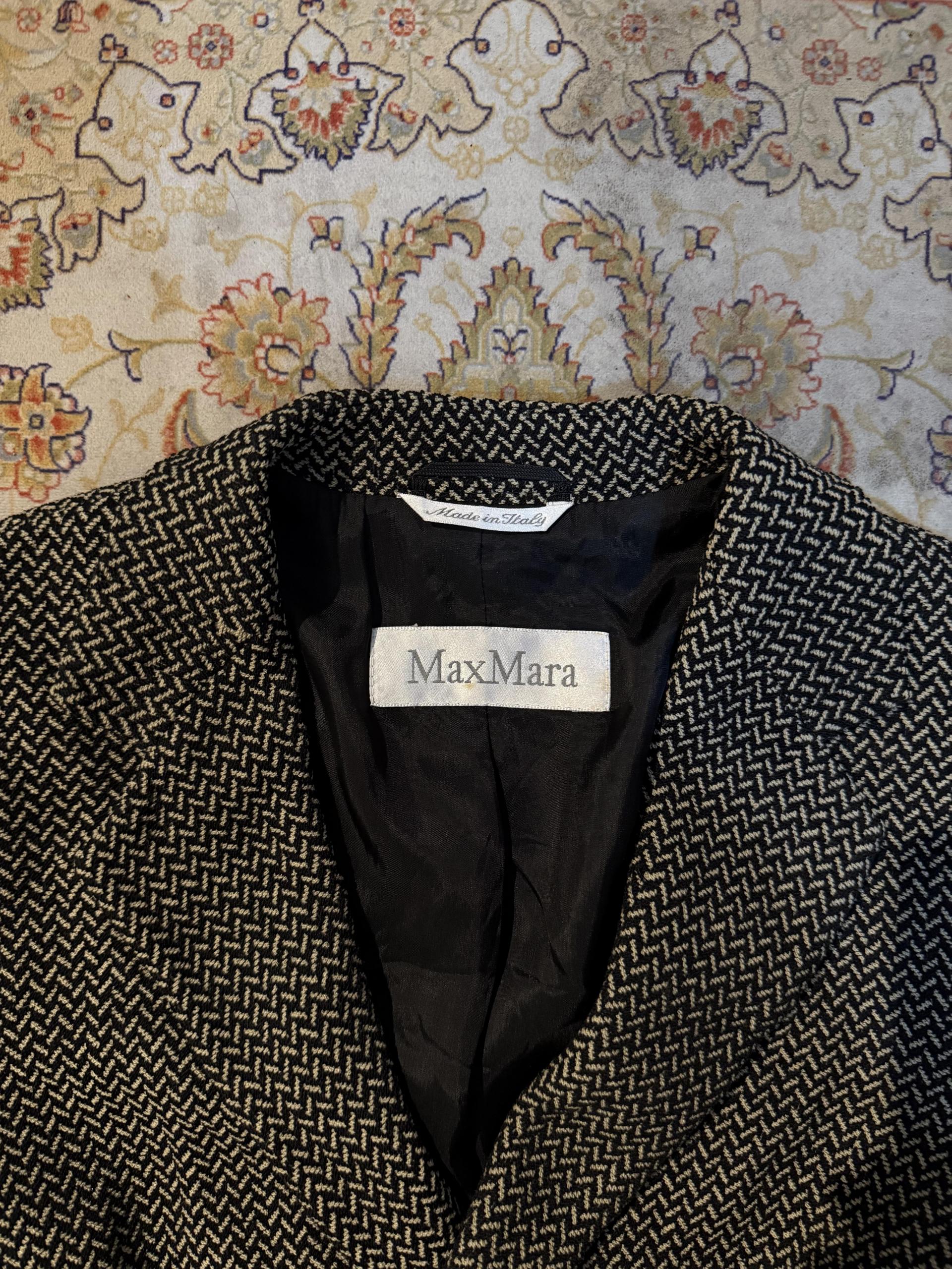 [MaxMara] Vintage Herringbone Wool Tailored Blazer Jacket