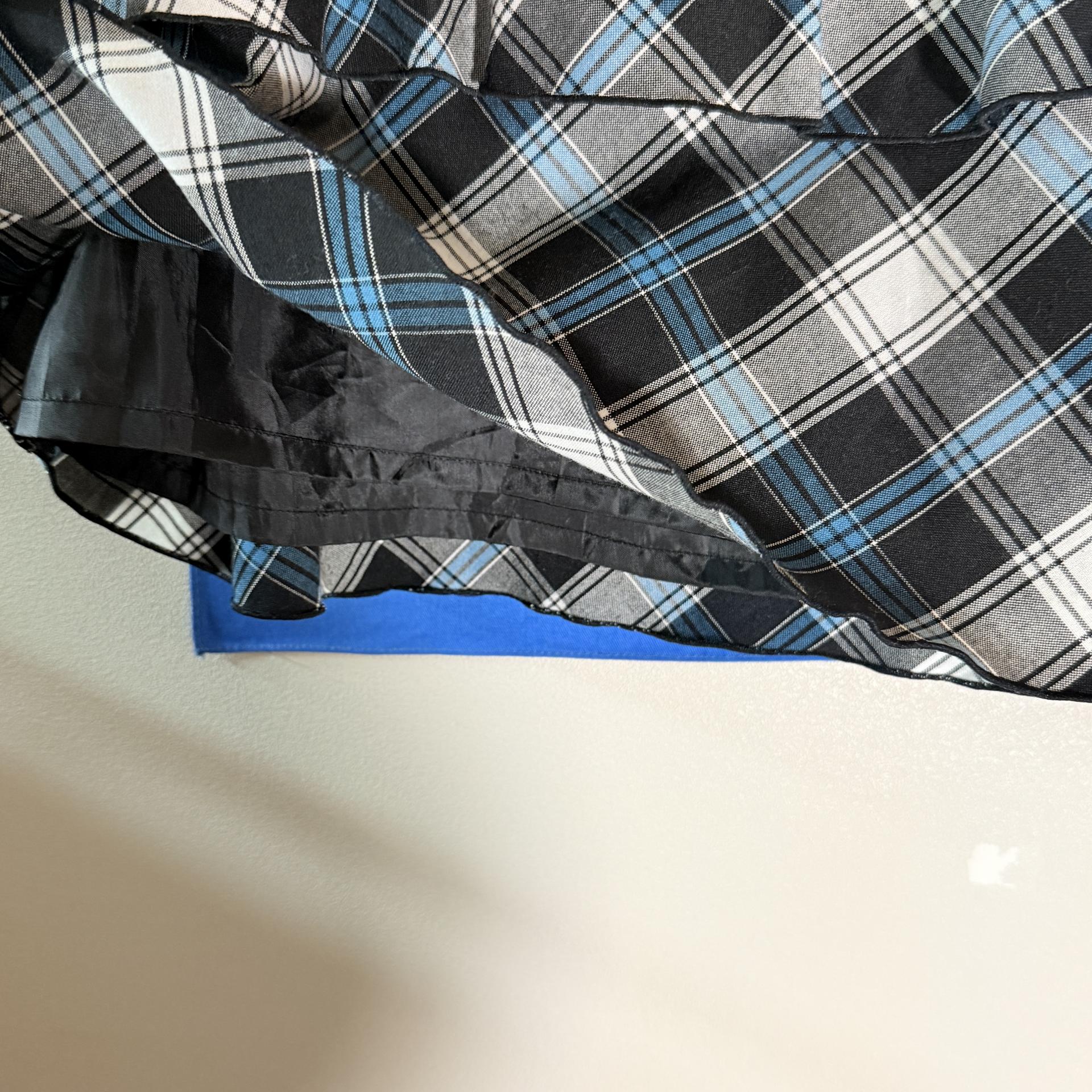 [hiromichi nakano] Check Tiered Layered Mini Skirt