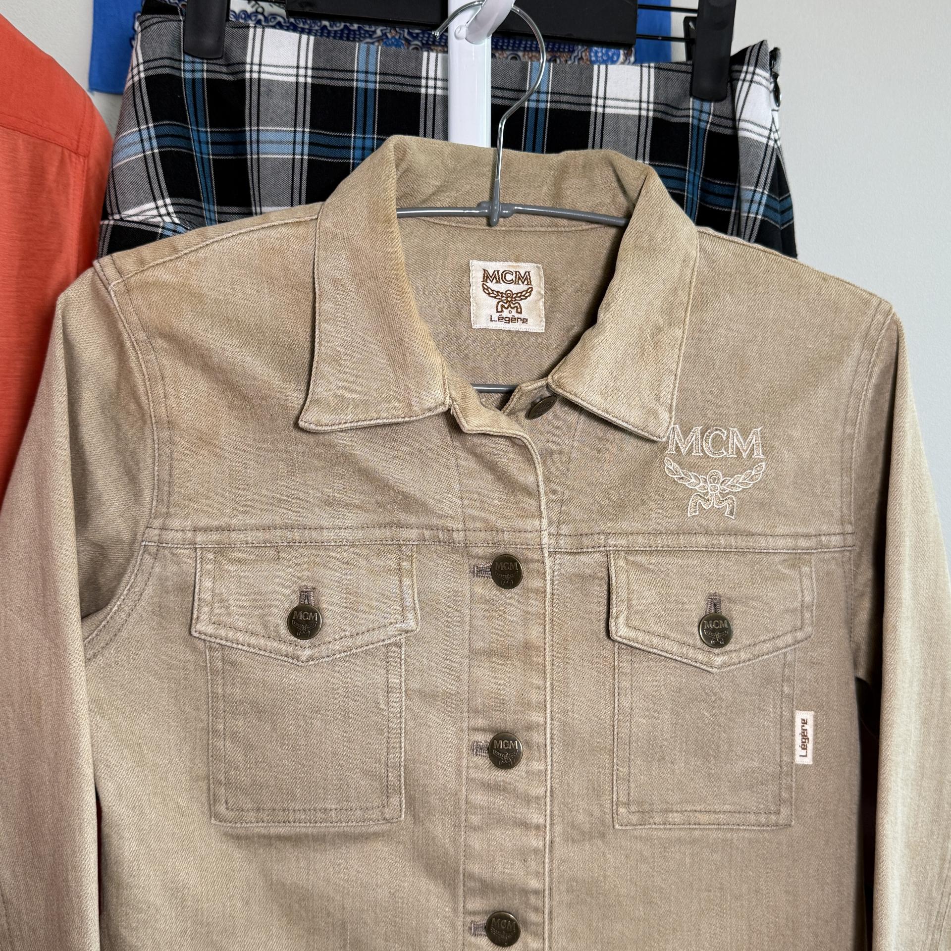 [MCM Légère] 90s Vintage Beige Cotton Denim Jacket
