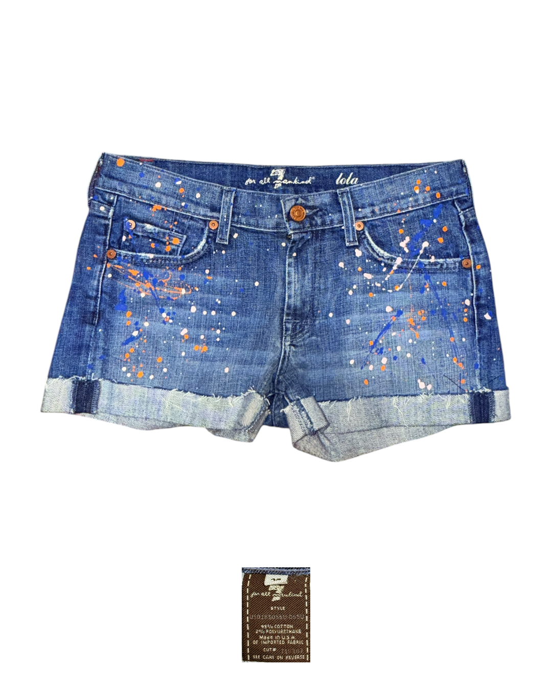 [7 For All Mankind] 세븐포올맨카인드 페인트 스플래터 데님 쇼츠 (27)