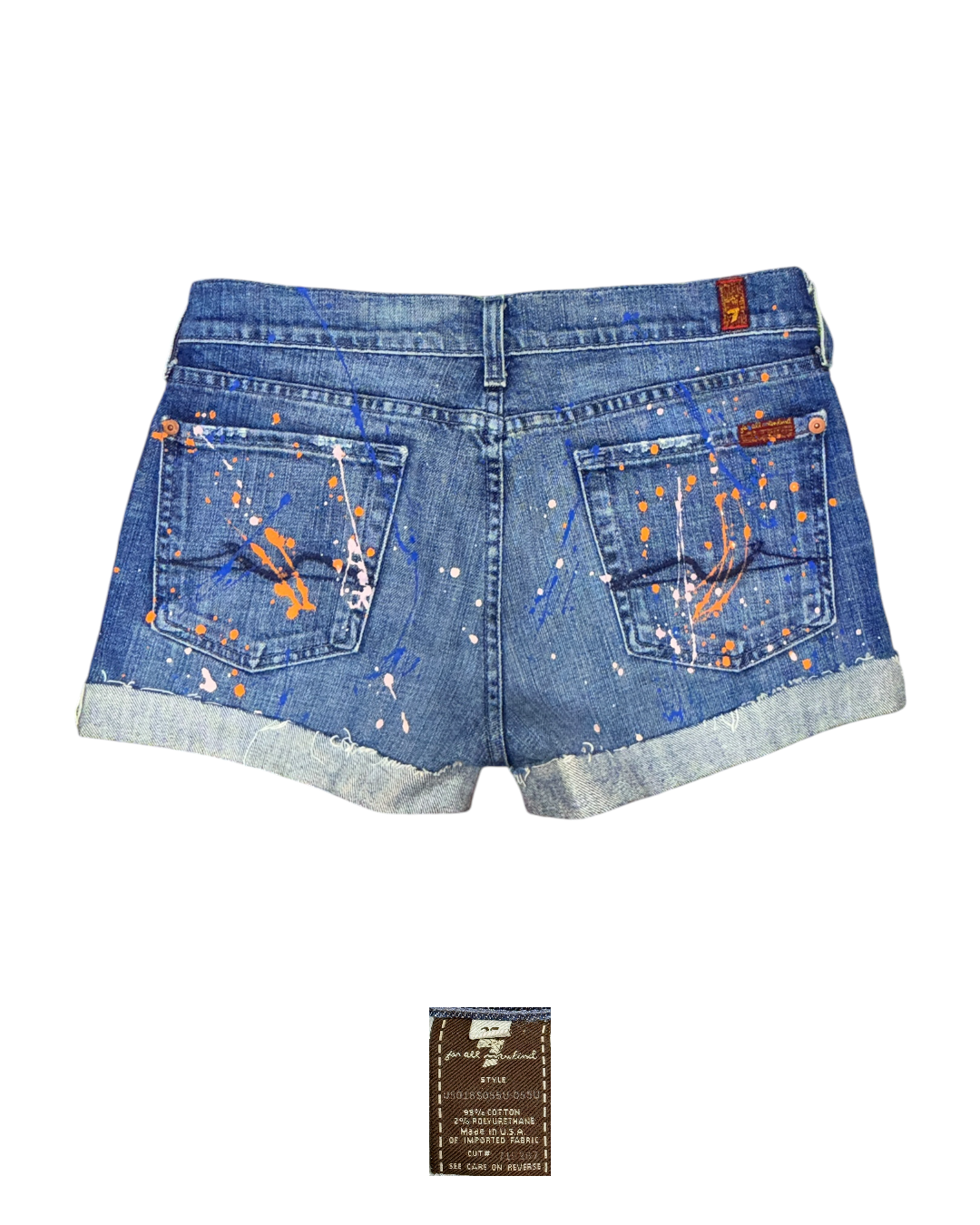 [7 For All Mankind] 세븐포올맨카인드 페인트 스플래터 데님 쇼츠 (27)