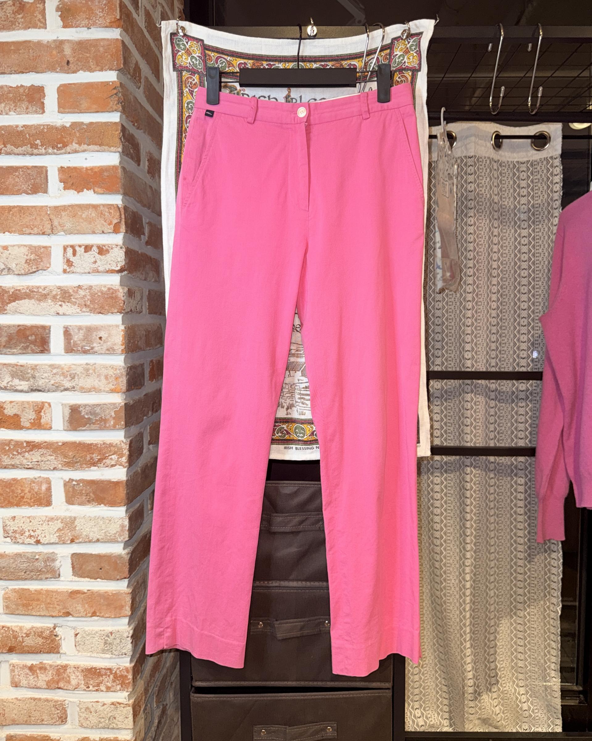 [Ralph Lauren Golf] Pink Cotton Blend Straight Trousers