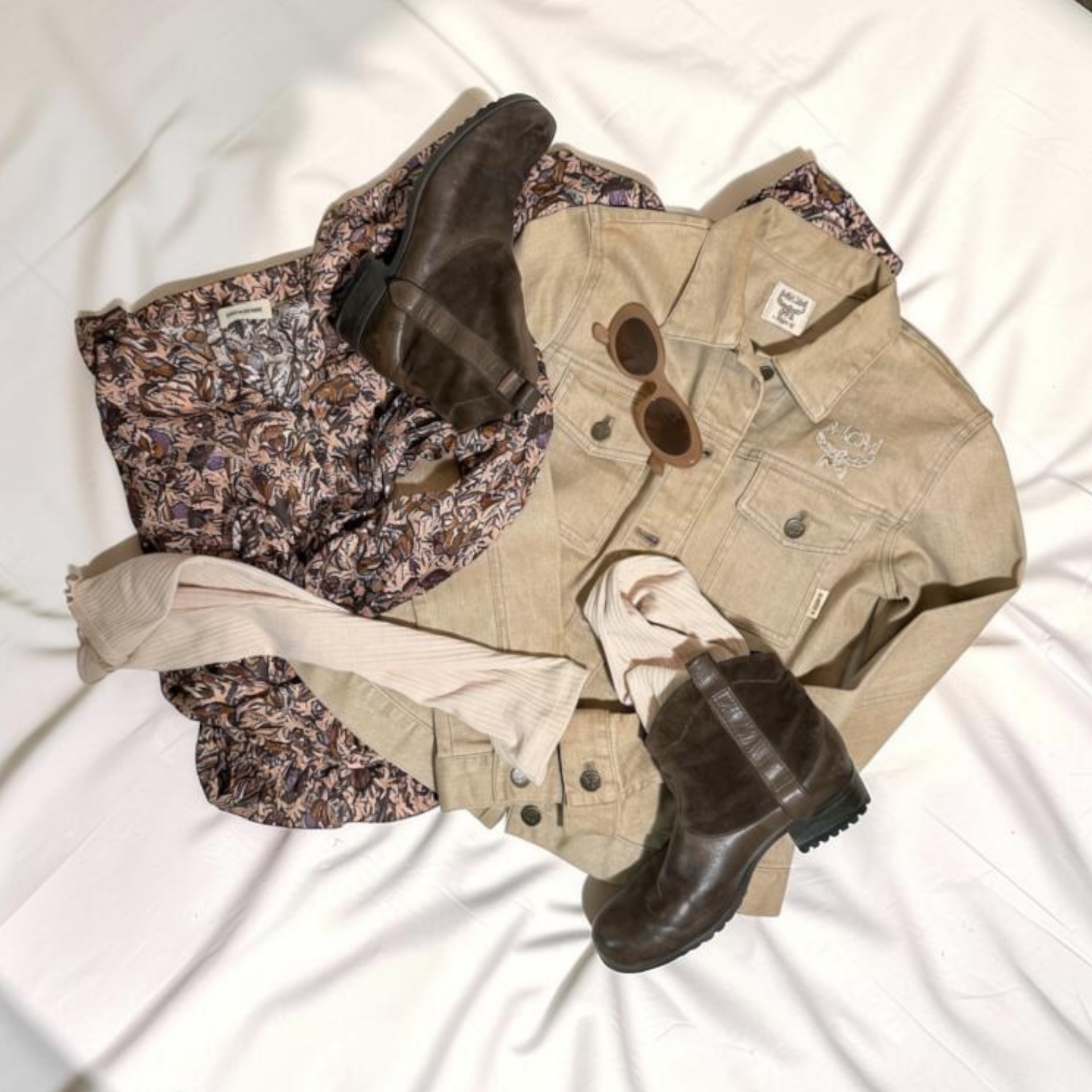 [MCM Légère] 90s Vintage Beige Cotton Denim Jacket
