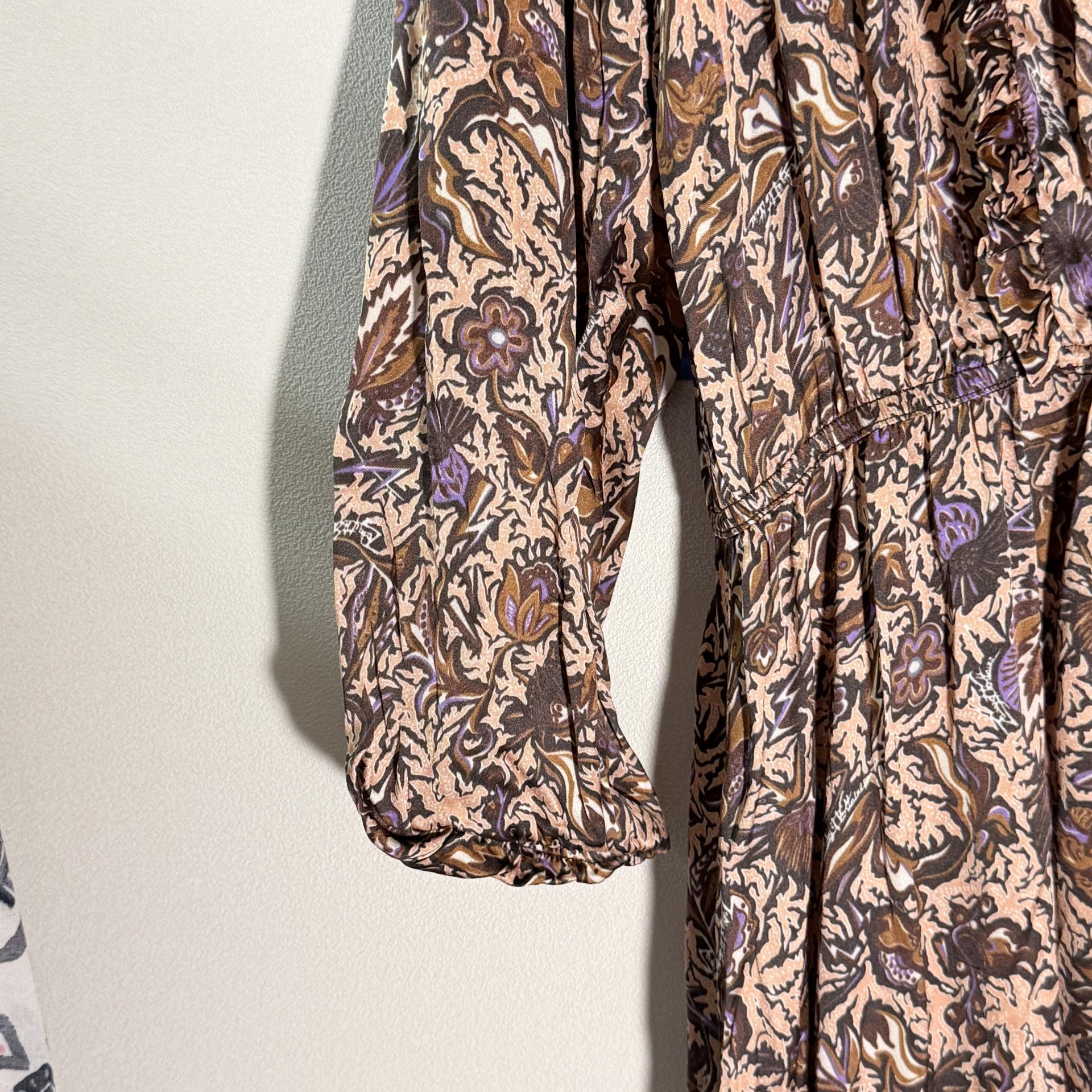[Zadig & Voltaire] Paisley Pattern Asymmetric Long Dress