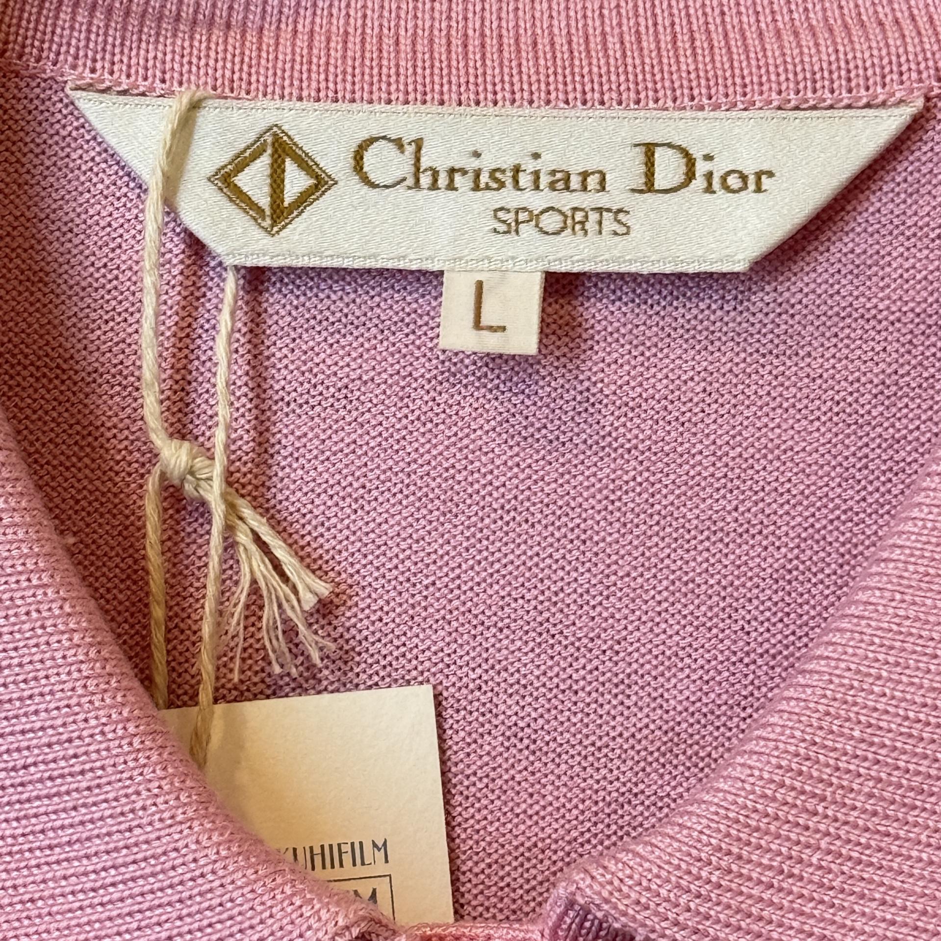 [Christian Dior SPORTS] Vintage Eiffel Tower Logo Pink Polo