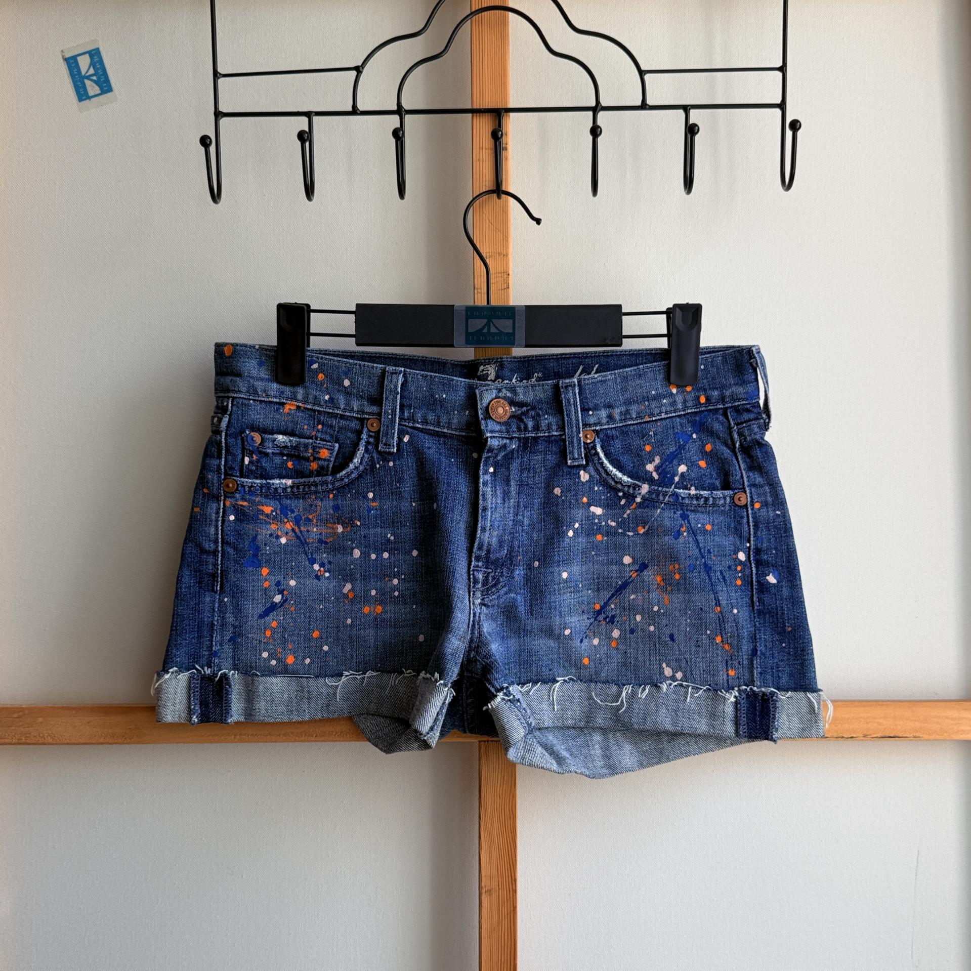 [7 For All Mankind] 세븐포올맨카인드 페인트 스플래터 데님 쇼츠 (27)