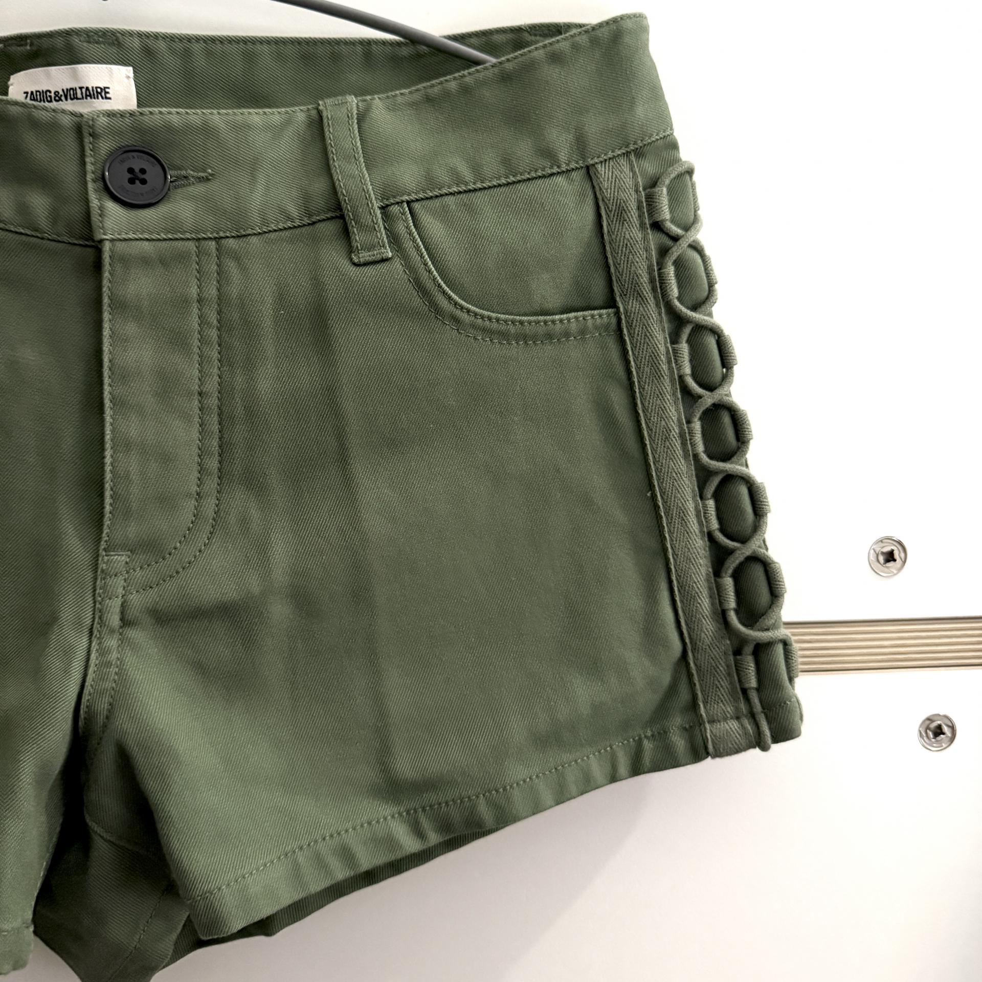 [ZADIG & VOLTAIRE] SUZAN Lace-up Cotton Shorts