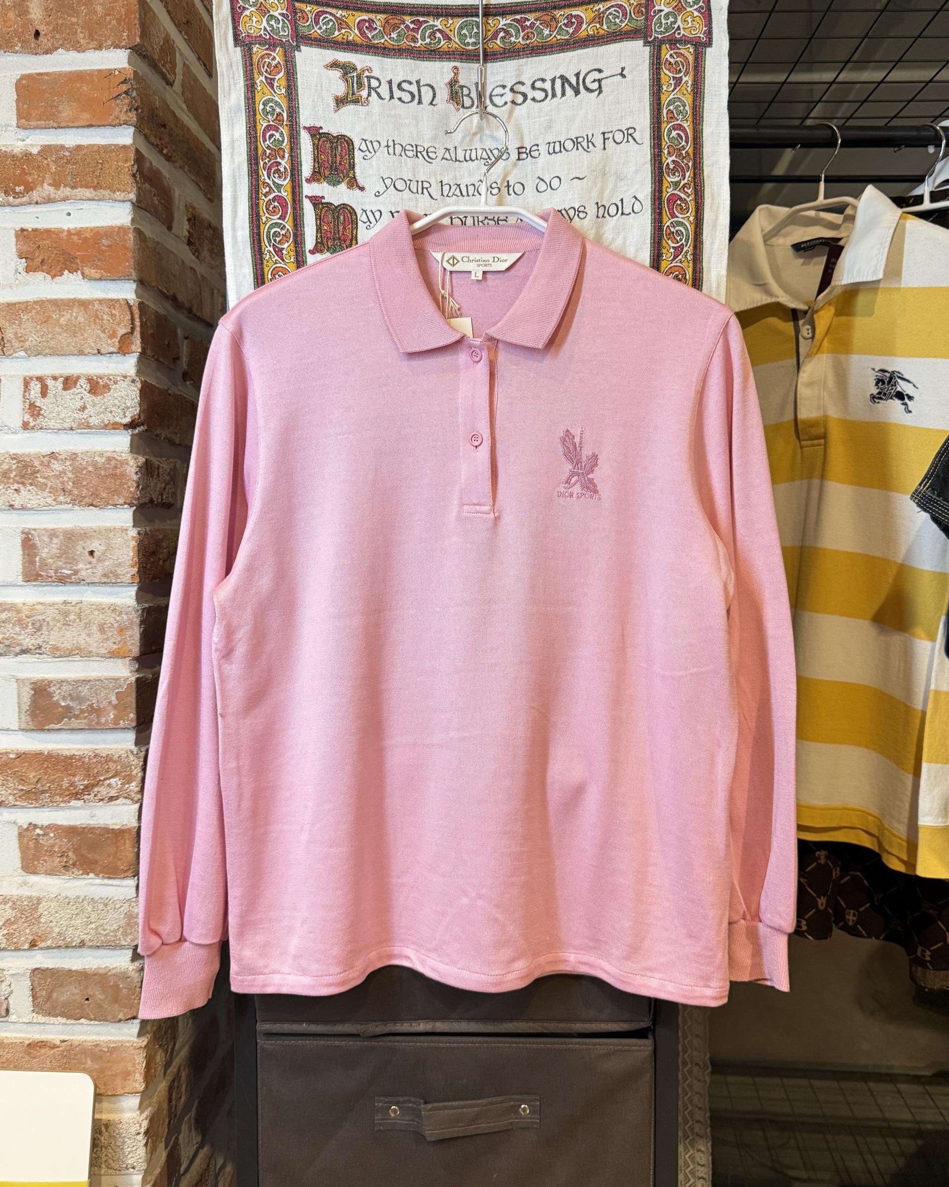 [Christian Dior SPORTS] Vintage Eiffel Tower Logo Pink Polo