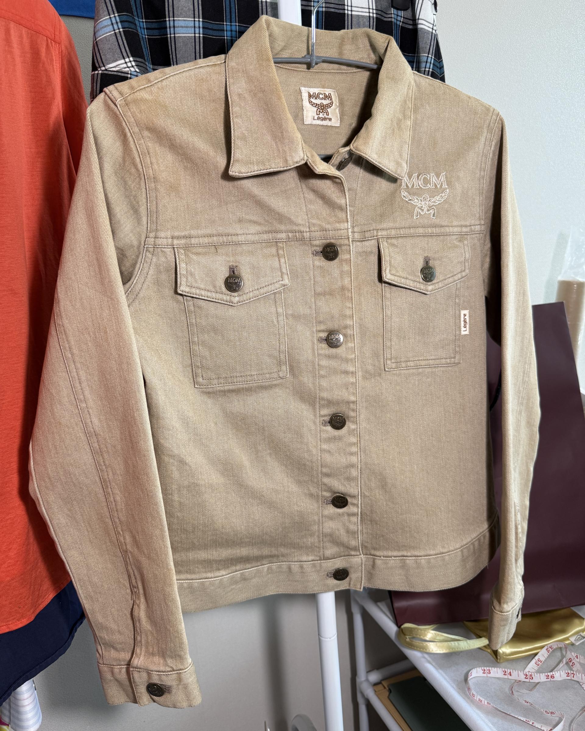 [MCM Légère] 90s Vintage Beige Cotton Denim Jacket