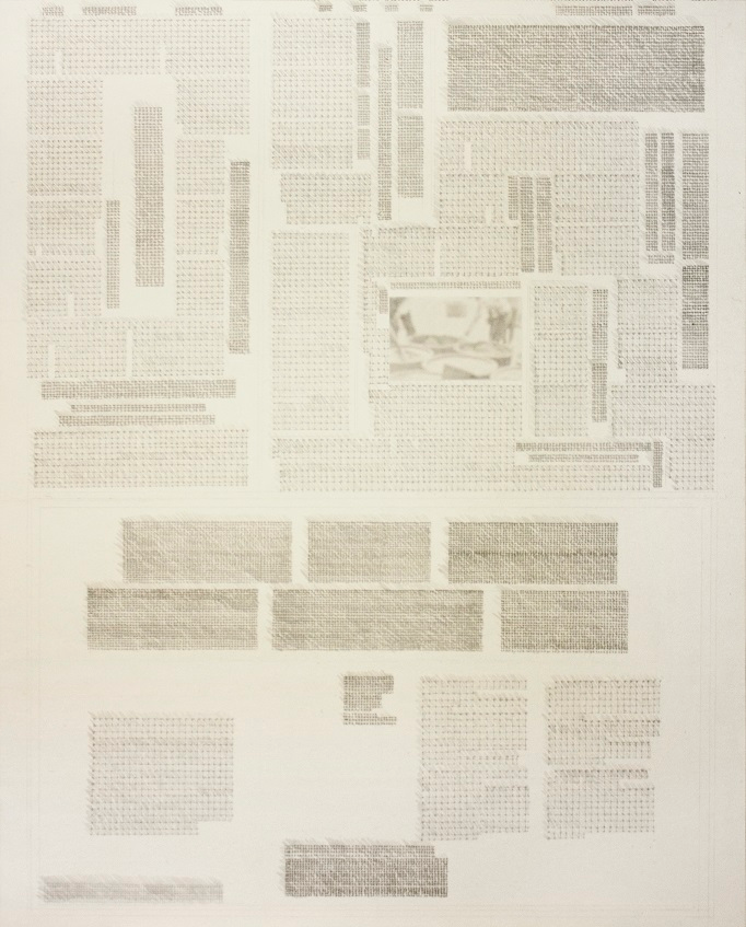 임장순_1983년 3월 30일 (주택자금 대출부진..), 130x162.3cm, 한지에 연필, 먹, 디지털 프린트, 2022