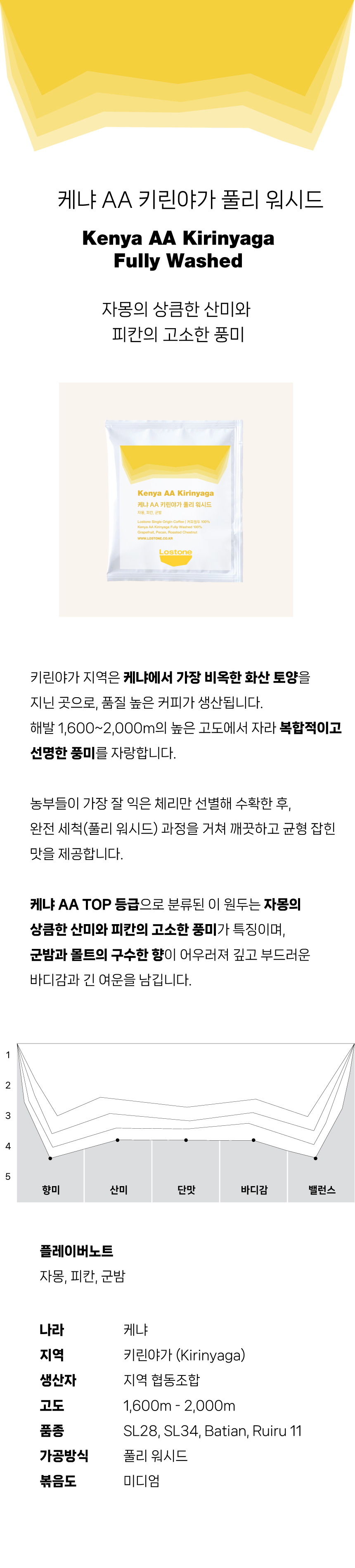 케냐 키린야가 원두 200g, 500g