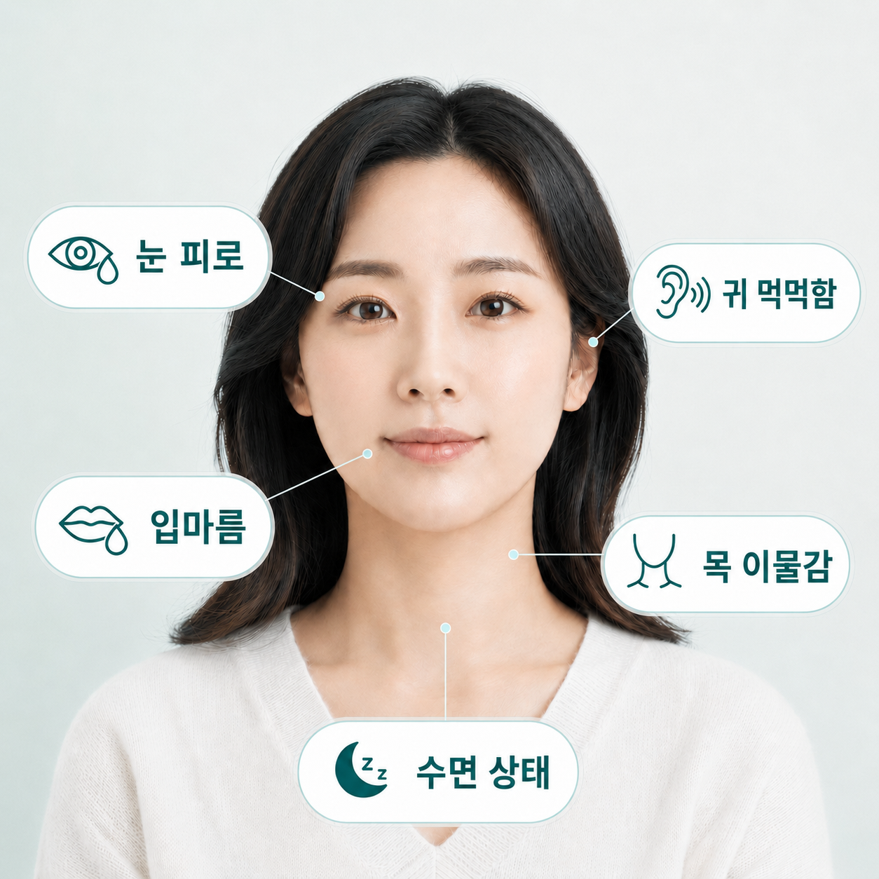 코호흡 기능과 함께 살펴볼 수 있는 수면 회복, 집중력, 성장기 컨디션, 입마름, 목 건조 안내 이미지