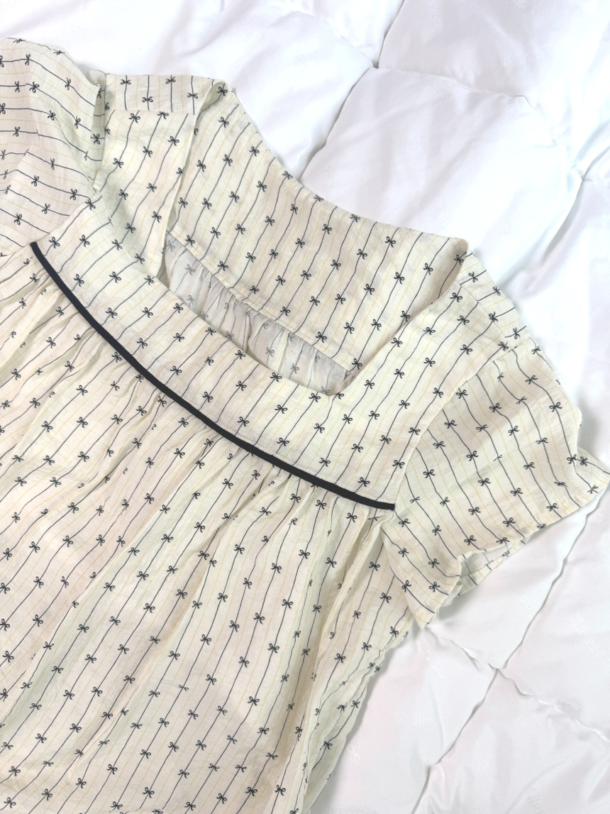 (종이패턴) 노브라 파이핑 잠옷 상의 패턴 + 바지 패턴 잠옷 만들기 도안 DIY 재료 키트 동영상제공