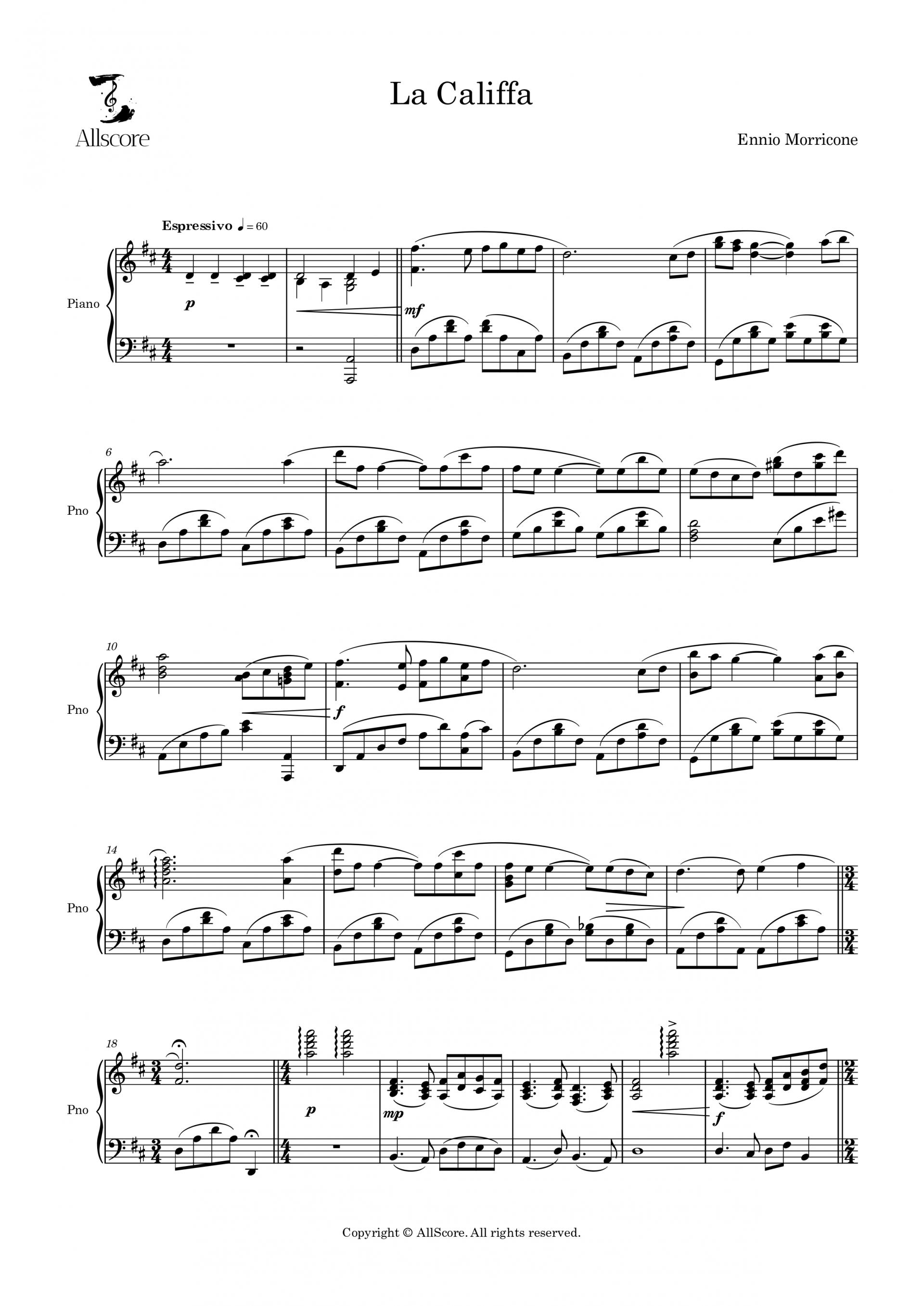 La Califfa ('Lady Caliph' OST) - Piano Solo