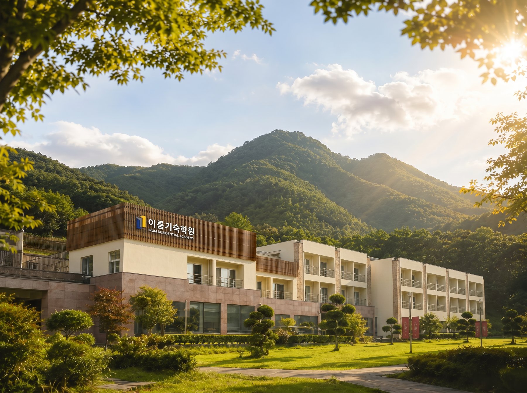 산자락 아래 자리한 이룸기숙학원 캠퍼스 전경