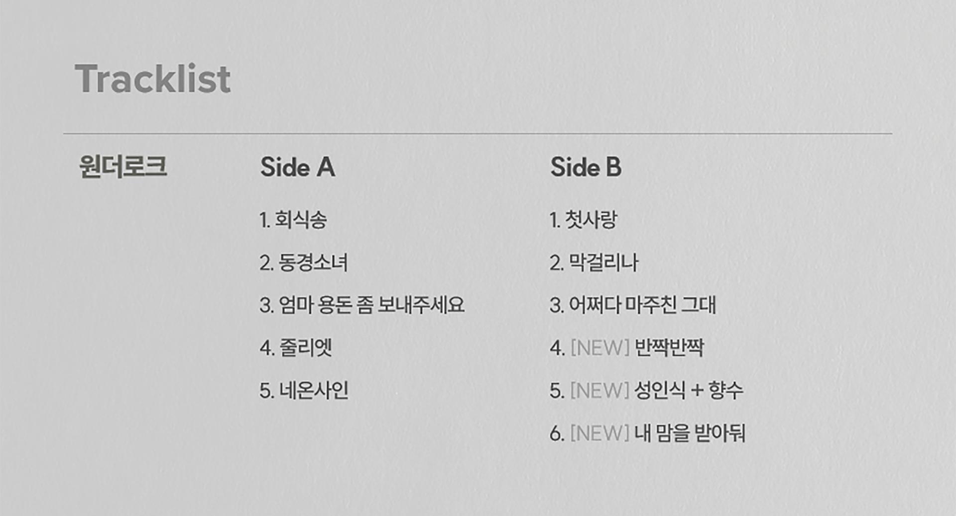 장범준 소공연 라이브 LP | 원더로크