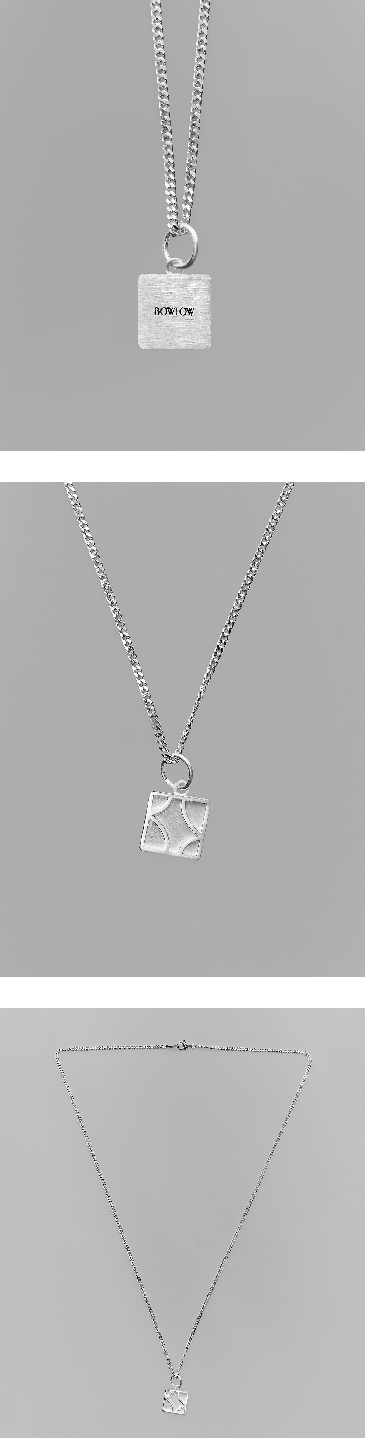 BOWLOW square emboss necklace