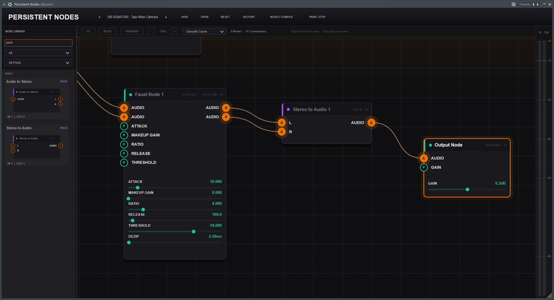 Example Three: Feed-Forward Compressor with Makeup Gain