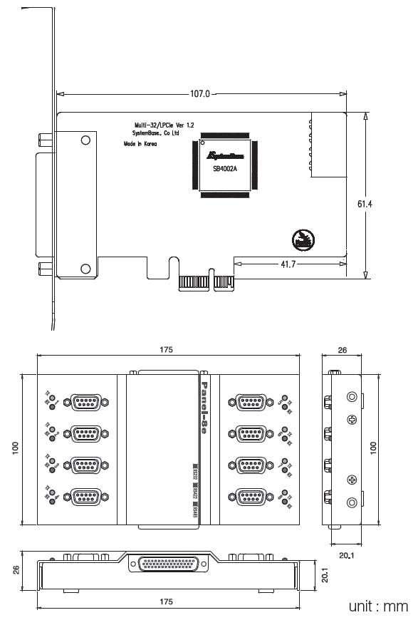 Multi-32/LPCIe RS232