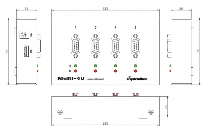 Multi-4/USB RS232 (DB9F)
