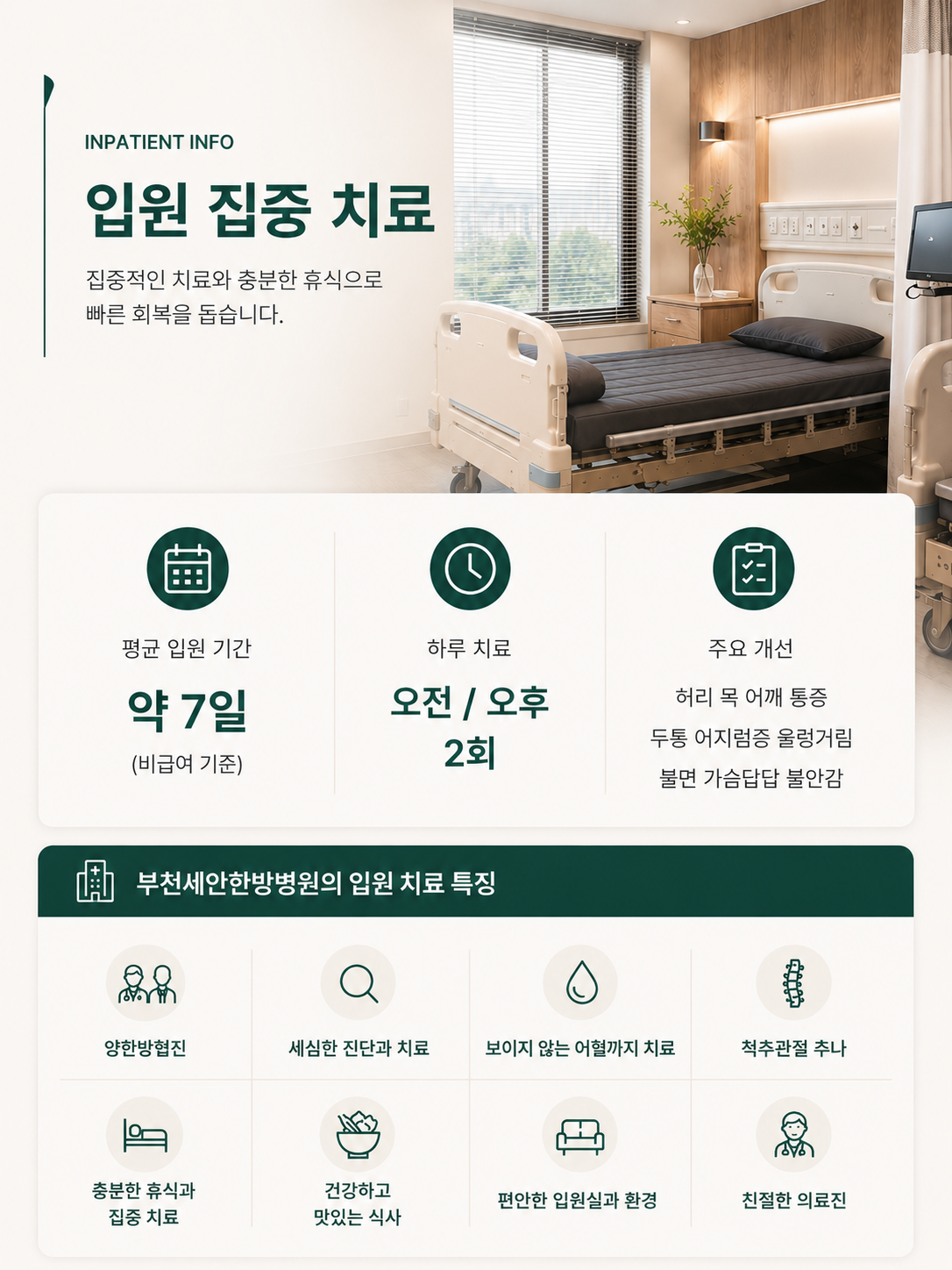 입원 치료 안내