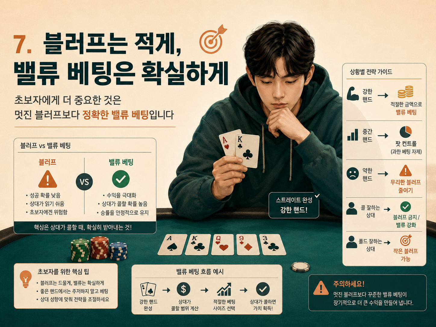 블러프는 적게 벨류 베팅은 확실하게.png