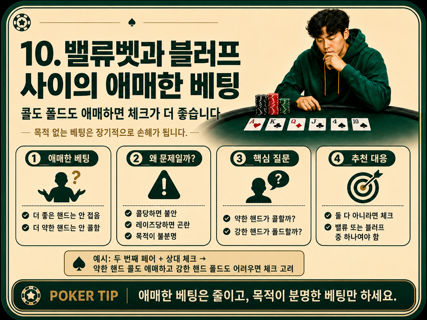밸류벳과 블러프 사이의 애매한 베팅.png