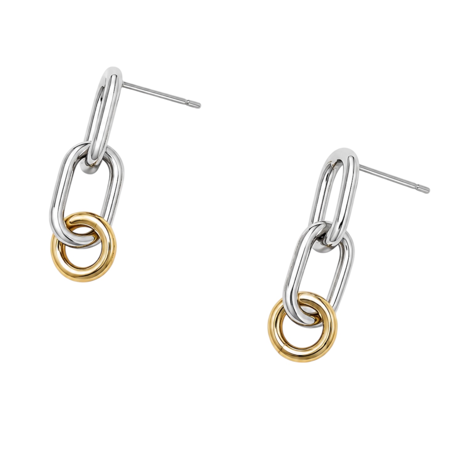 바이메이커 믹스 링크 드롭 이어링_실버 Mixed Link Drop Earrings_Silver