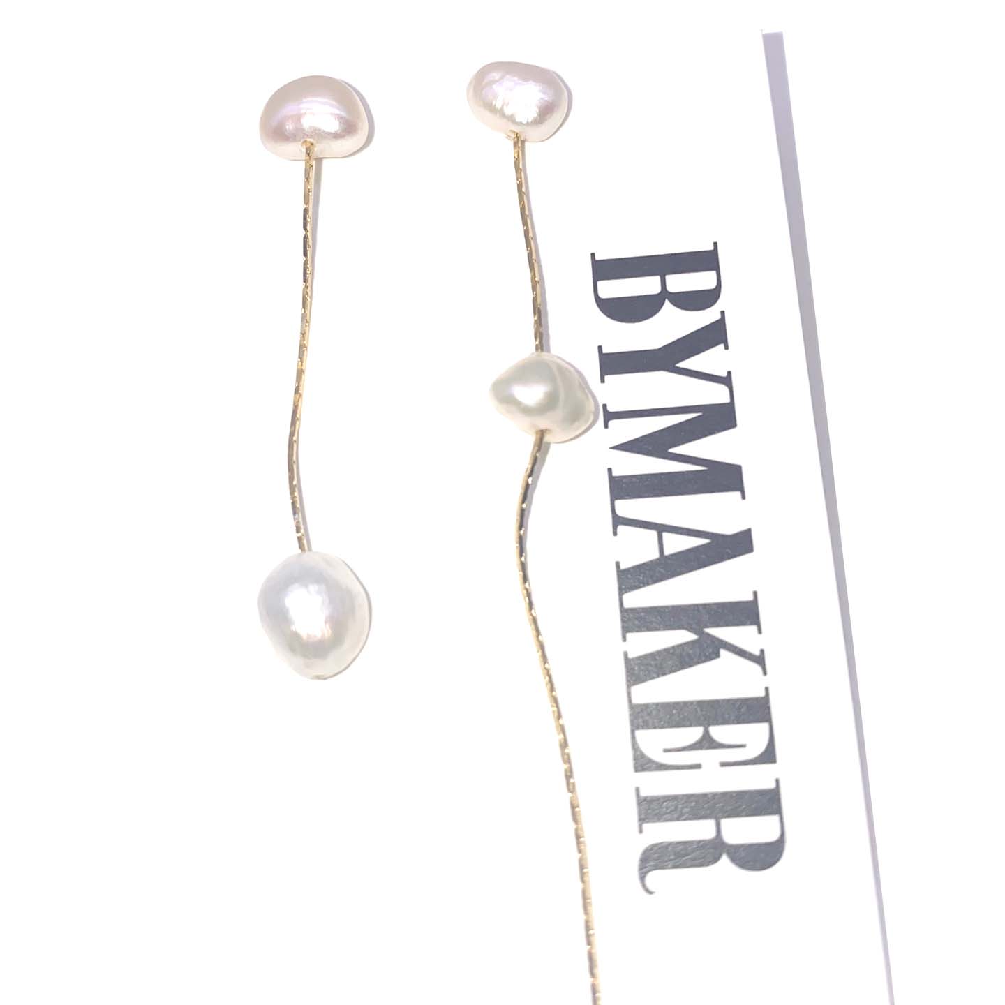 바이메이커 언발 진주 드롭 이어링 Asymmetric Pearl Drop Earrings
